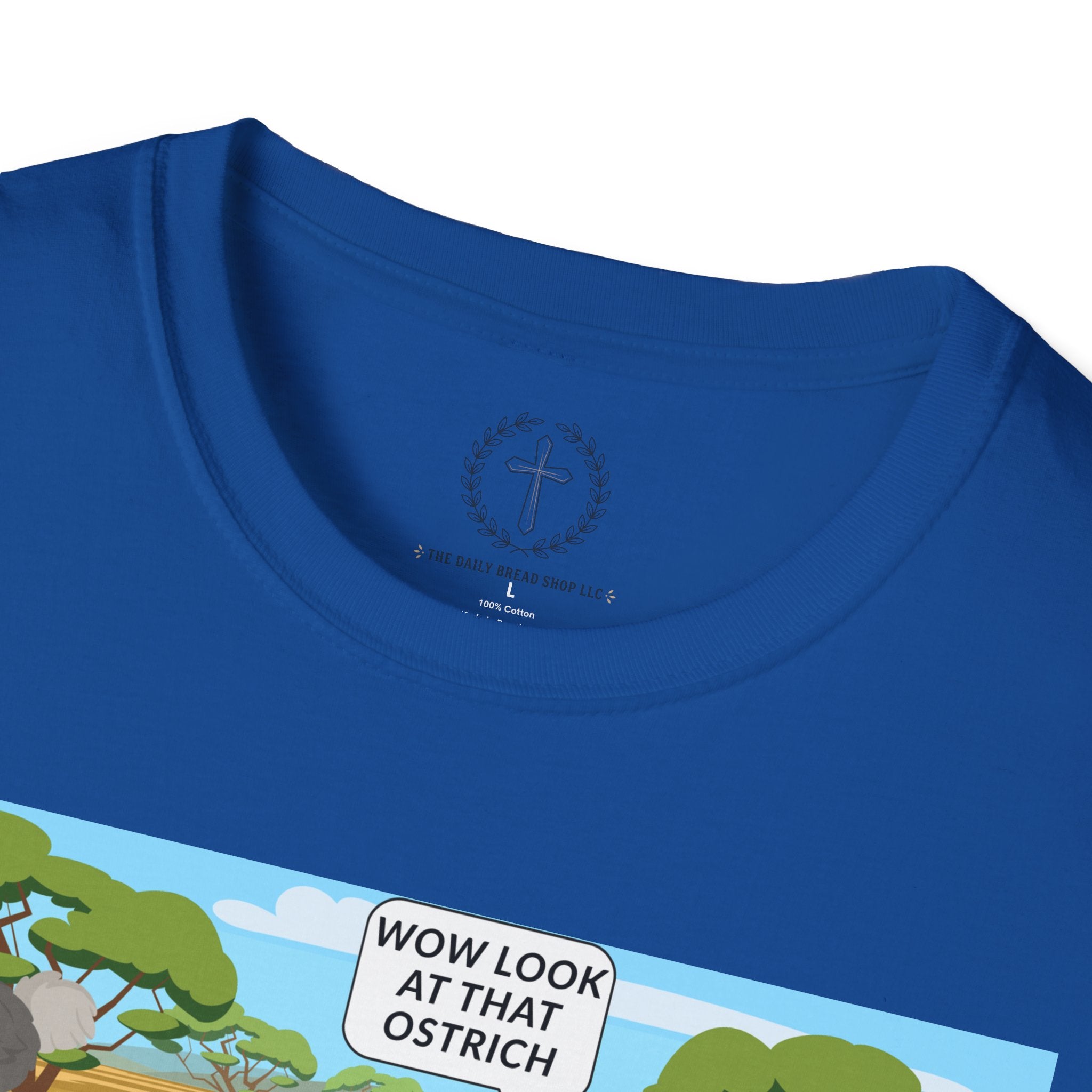 T-Shirt — Funny Biblical Ostrich Comic (Habakkuk 2:2-3)