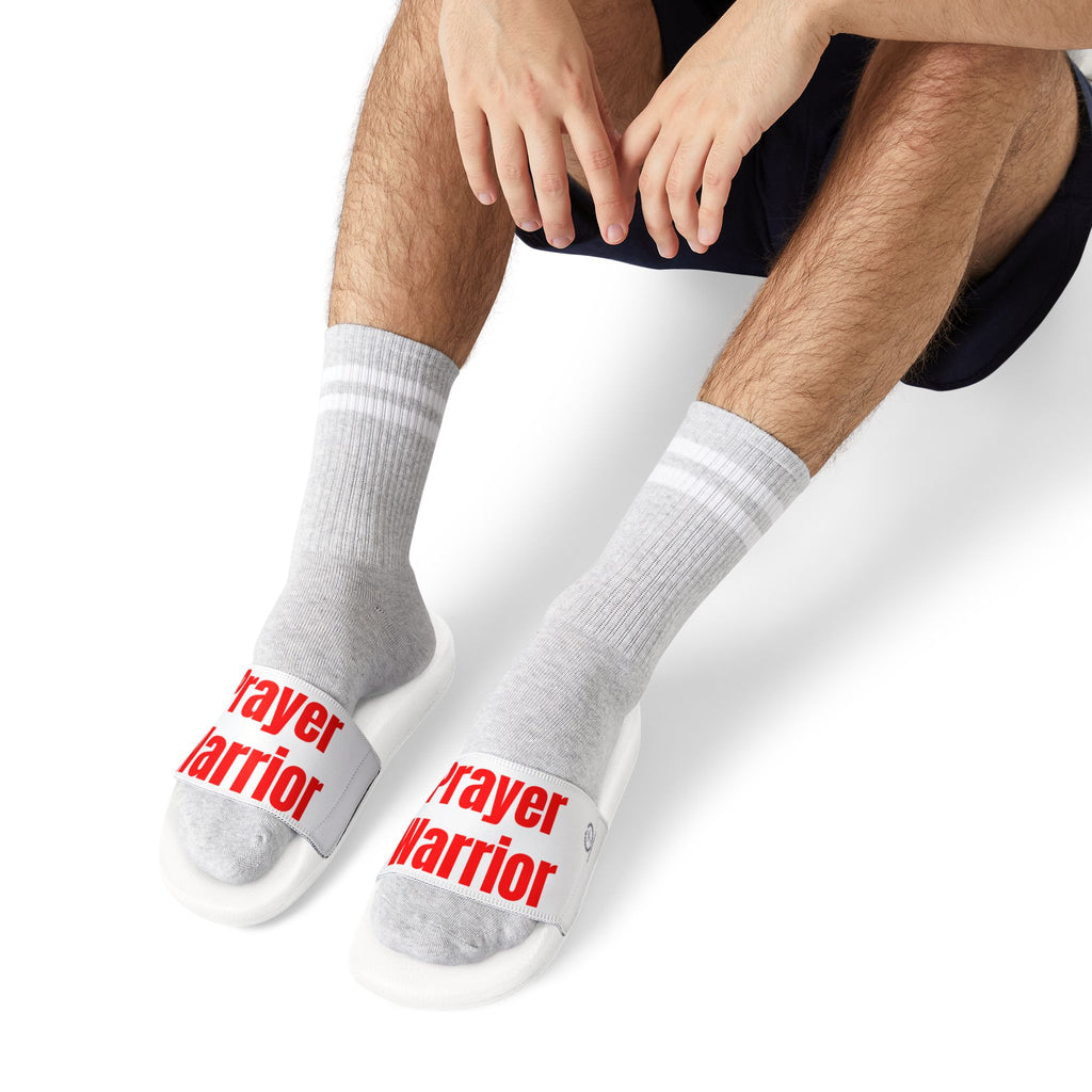 Prayer Warrior Slide Sandals for Men — Removable Strap Casual Beach & Pool Slides