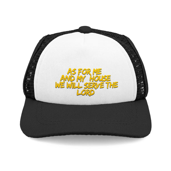 Pet Trucker Hat — "As For Me And My House We Will Serve The Lord" Faith Foam Cap