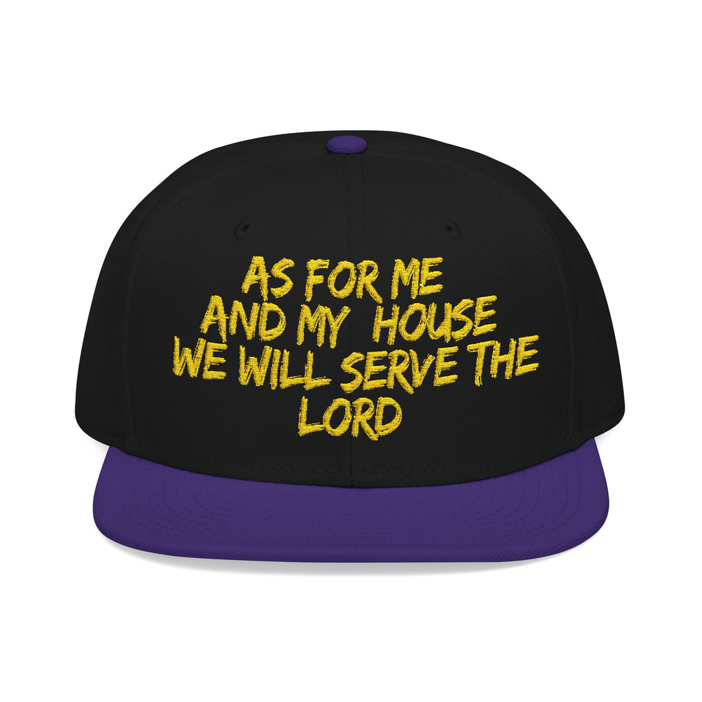 Embroidered Snapback Hat — “As For Me And My House, We Will Serve the Lord” Streetwear Cap