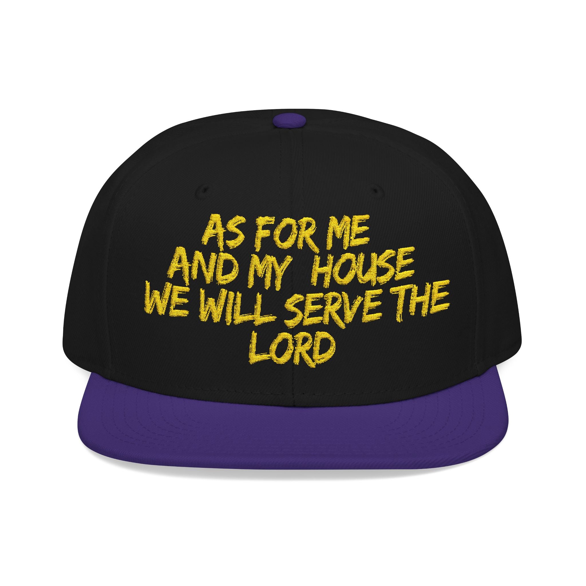 Embroidered Snapback Hat — “As For Me And My House, We Will Serve the Lord” Streetwear Cap