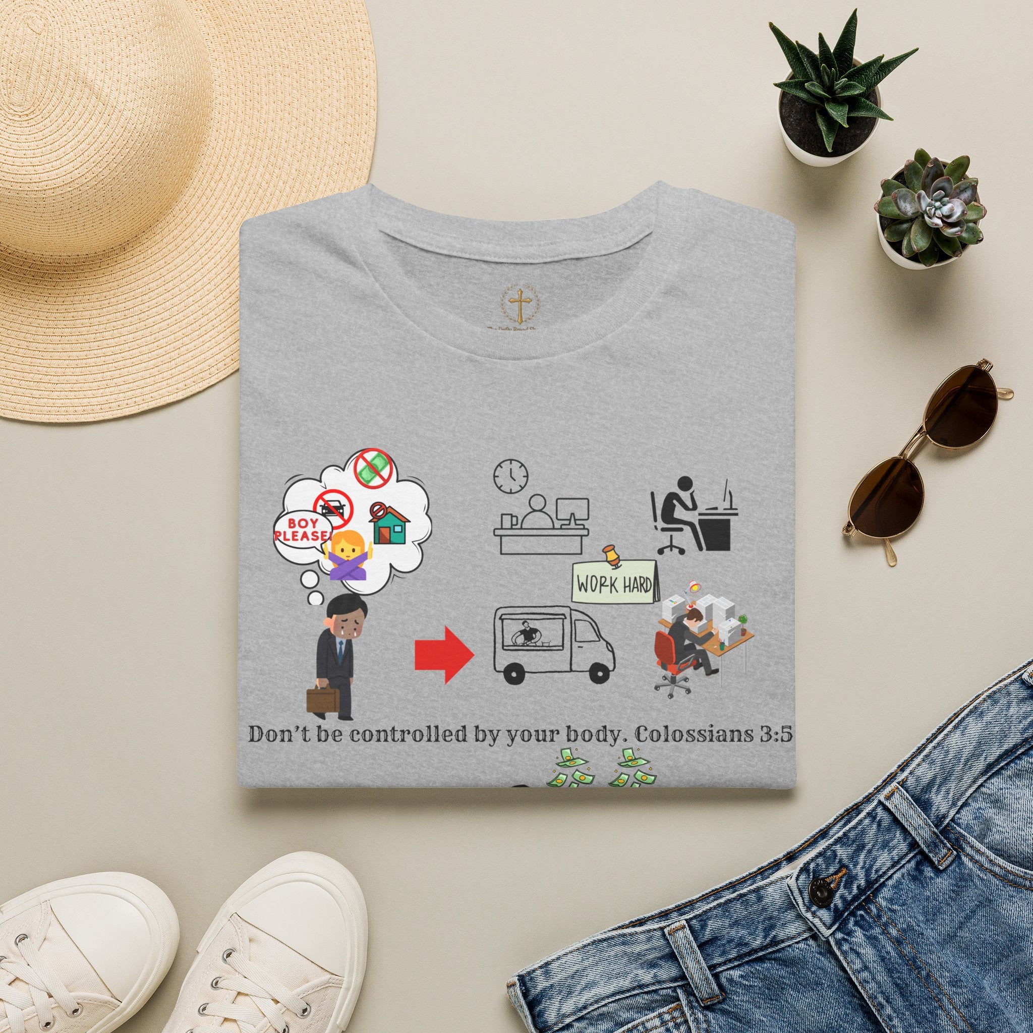 Christian Inspirational T-Shirt — Colossians 3:5 Faith Message