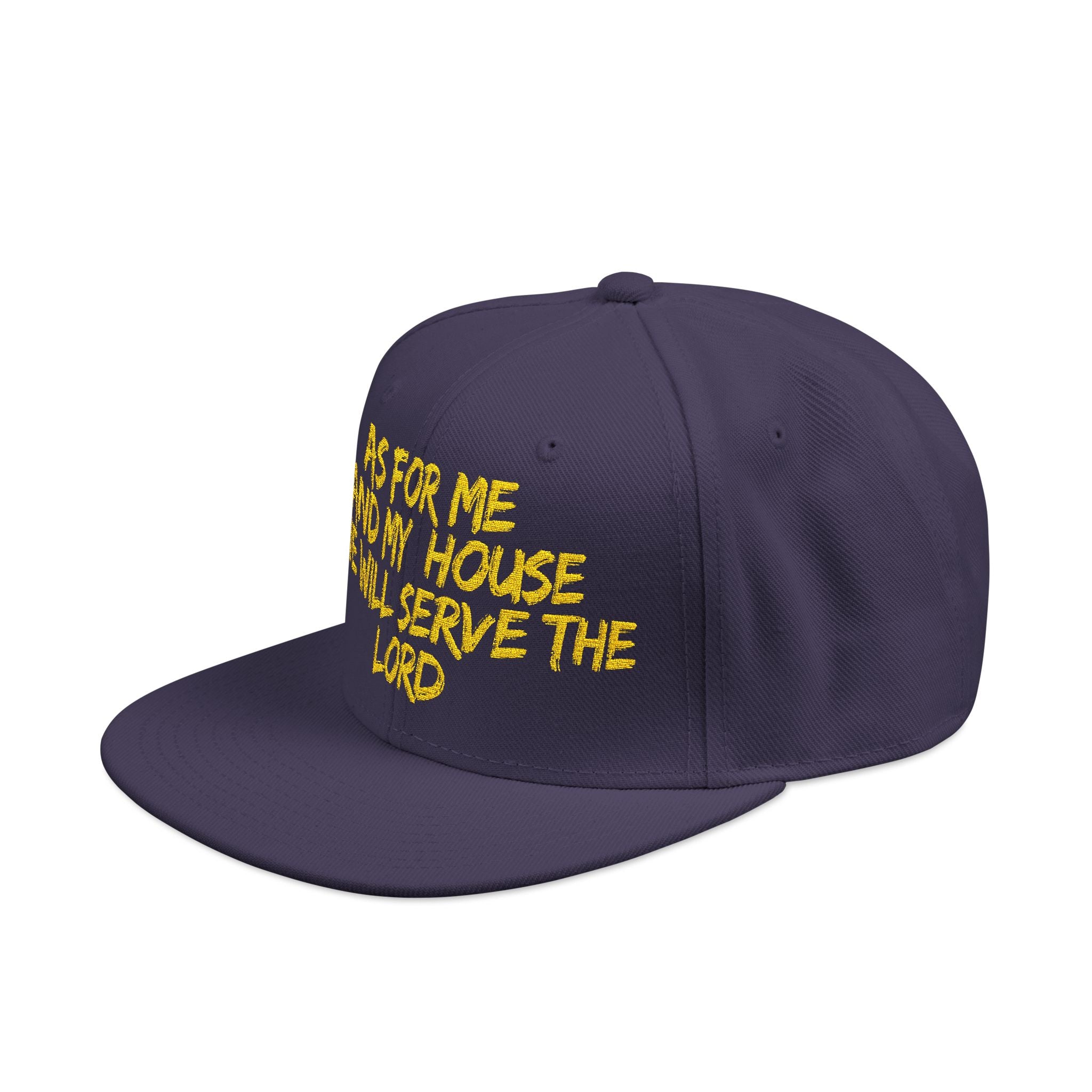 Embroidered Snapback Hat — “As For Me And My House, We Will Serve the Lord” Streetwear Cap