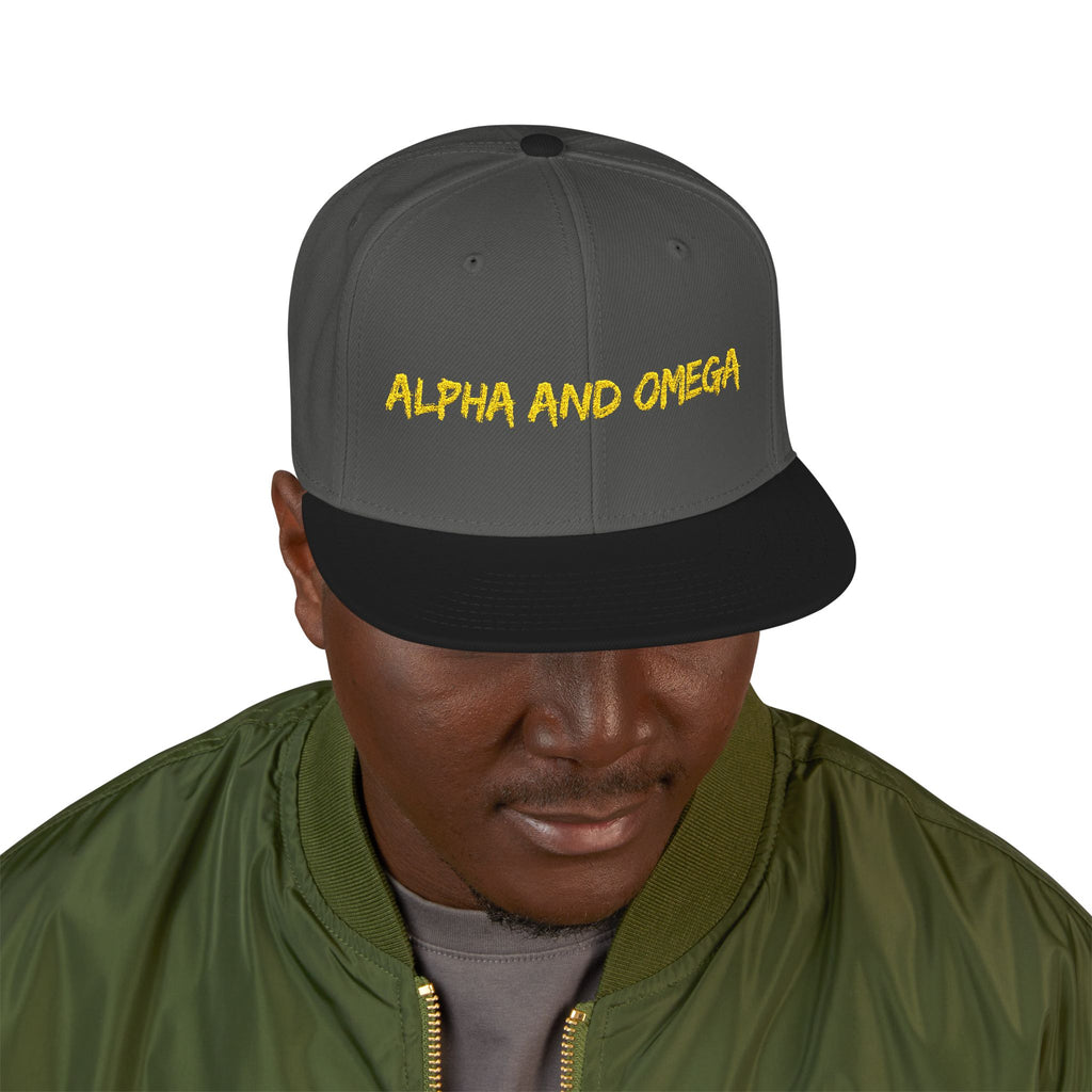 Embroidered "Alpha and Omega" Snapback Hat - Streetwear Trucker Cap