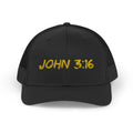 John 3:16 Trucker Cap — Embroidered Christian Snapback Mesh back Hat