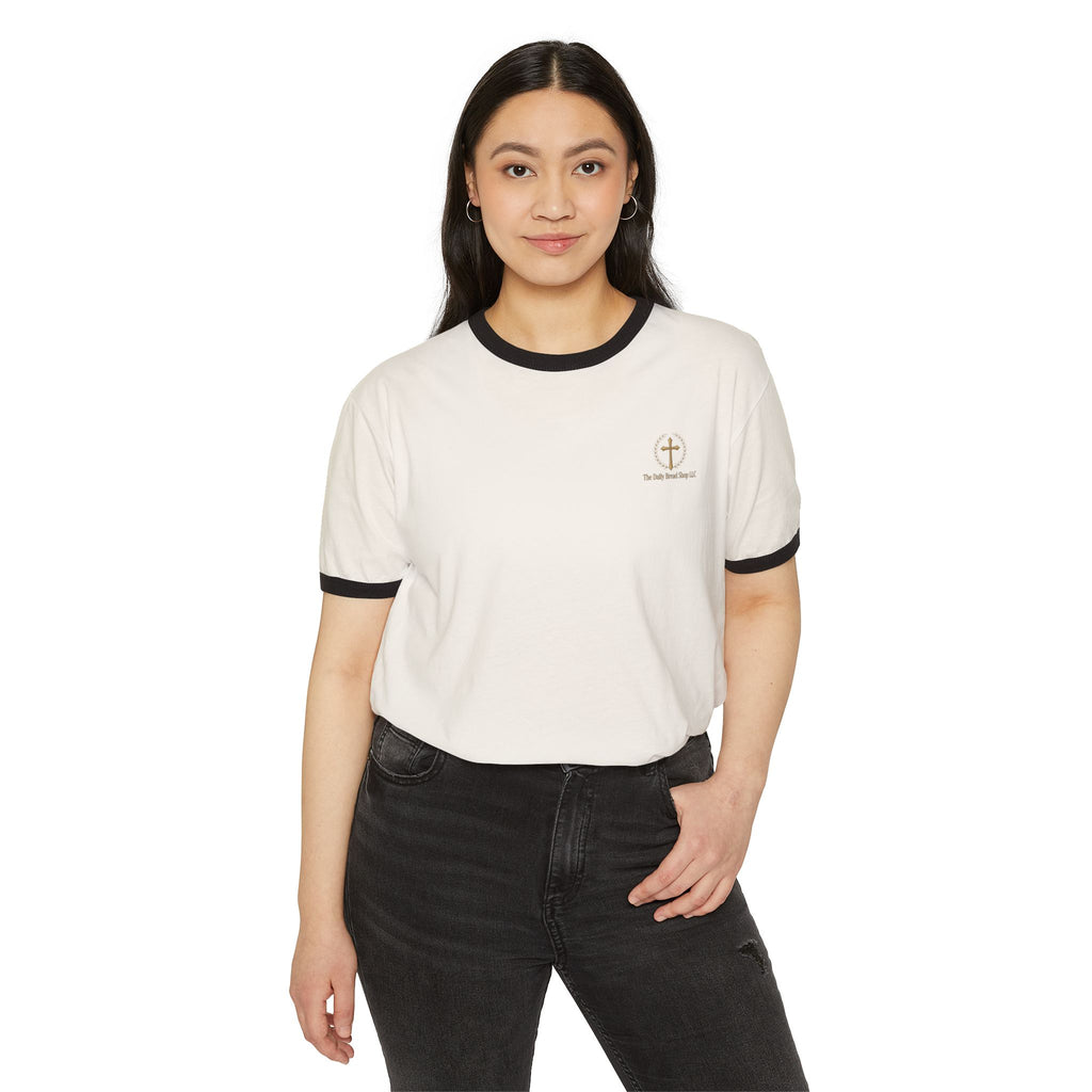 Introducing God Cross Ringer T-Shirt – Faith-Based Vintage Style