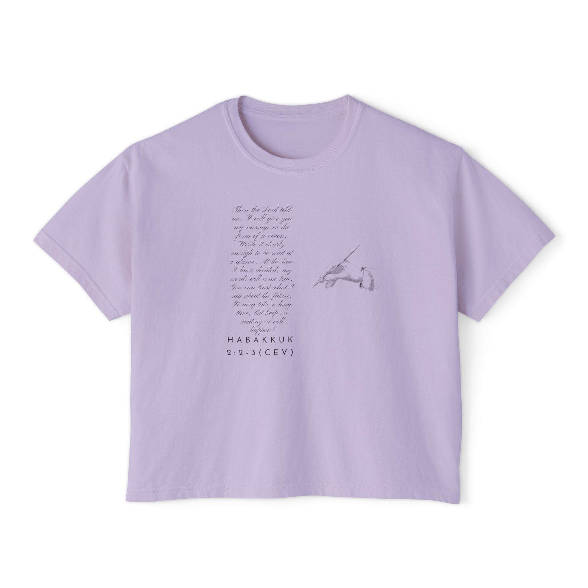 Women's Boxy Tee — Write the Vision and Make it Plain (CEV)