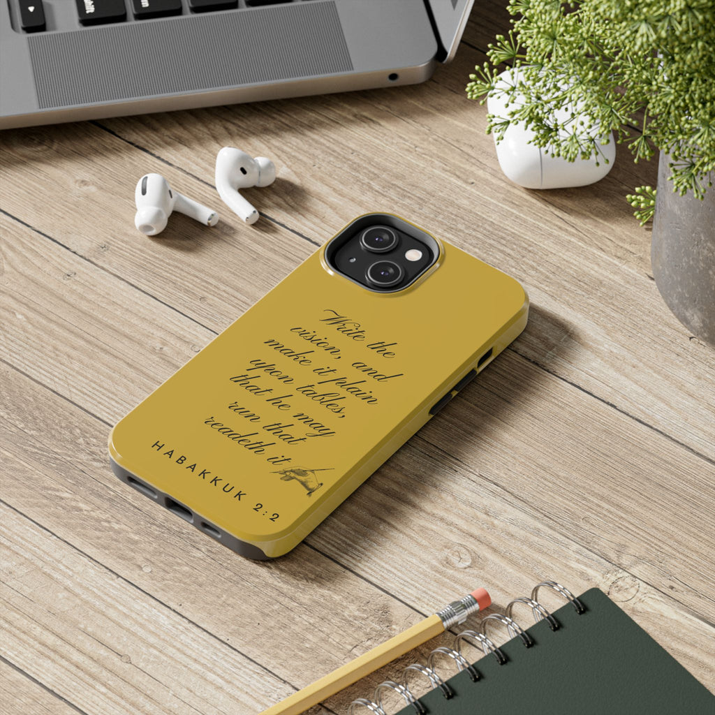 Habakkuk 2:2 Scriptural Tough Phone Case — "Write the vision" Christian Phone Cover