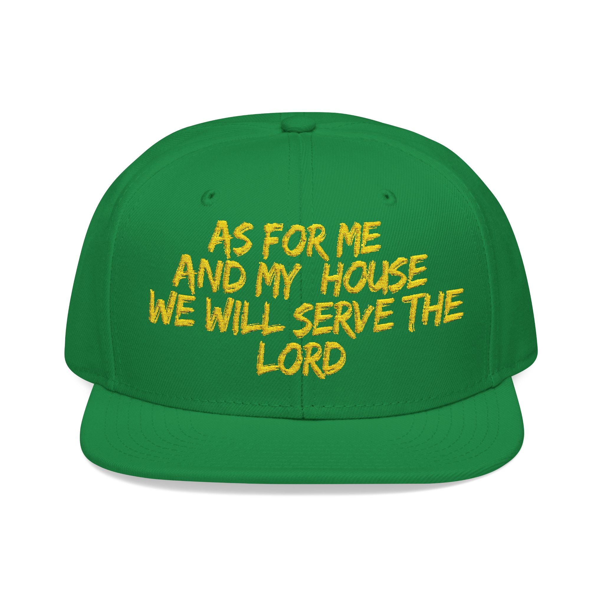 Embroidered Snapback Hat — “As For Me And My House, We Will Serve the Lord” Streetwear Cap