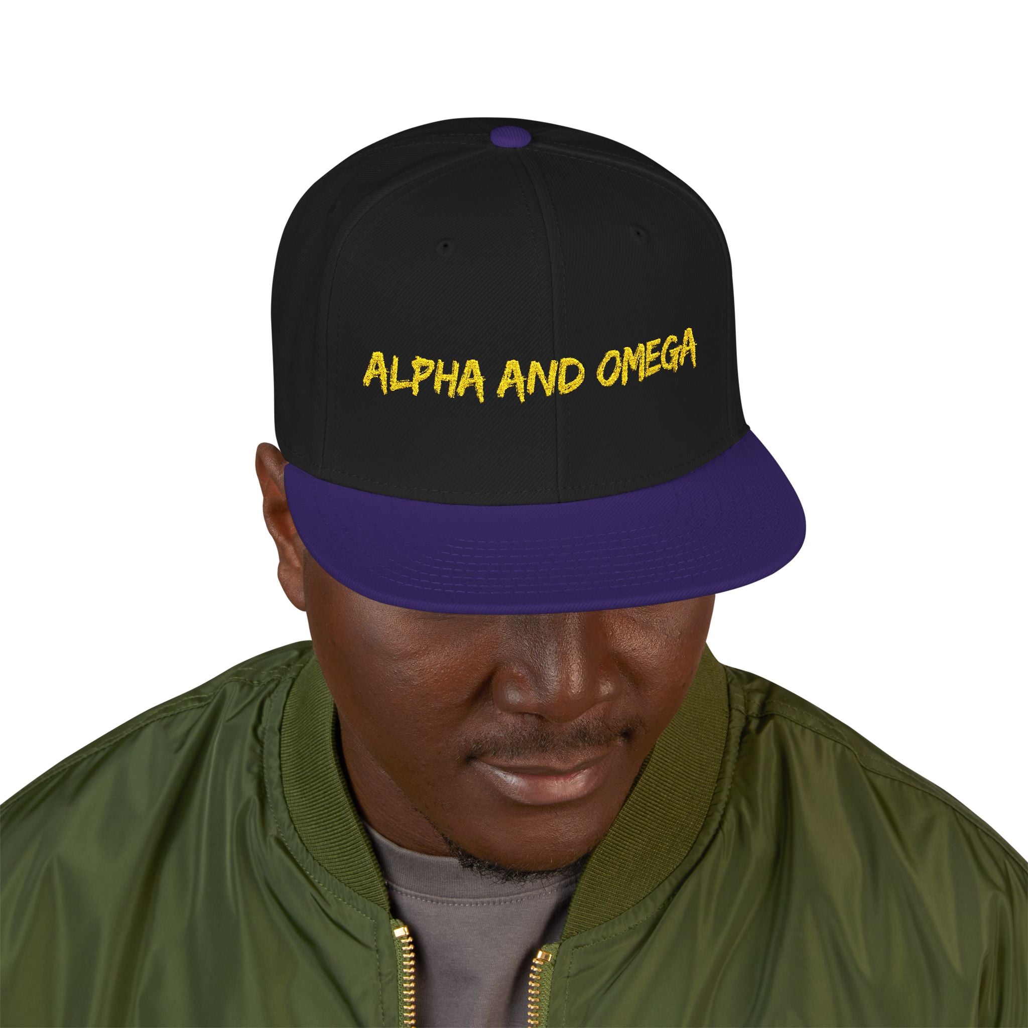 Embroidered "Alpha and Omega" Snapback Hat - Streetwear Trucker Cap