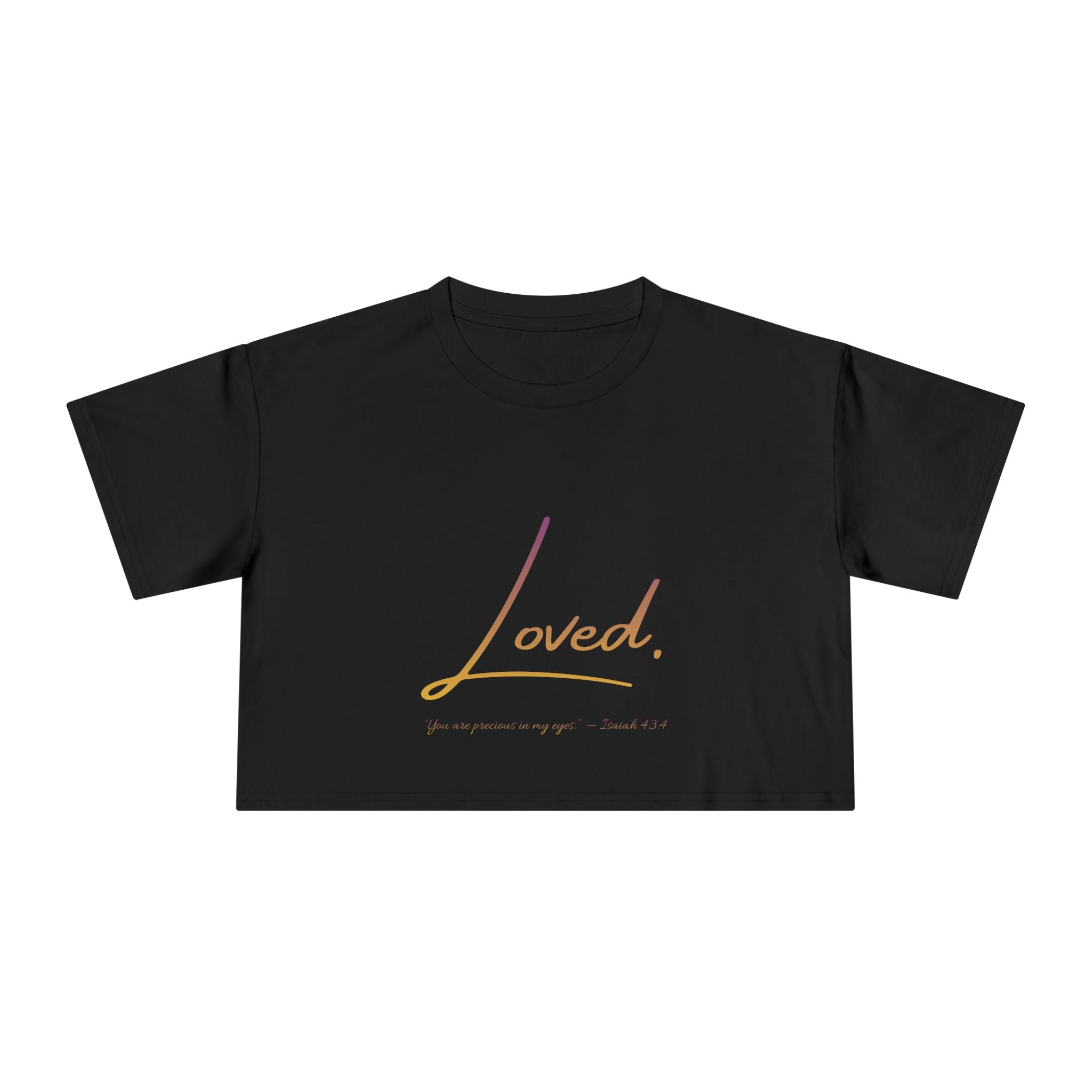 Loved Crop Tee — Christian Faith Message Women’s Cropped Shirt