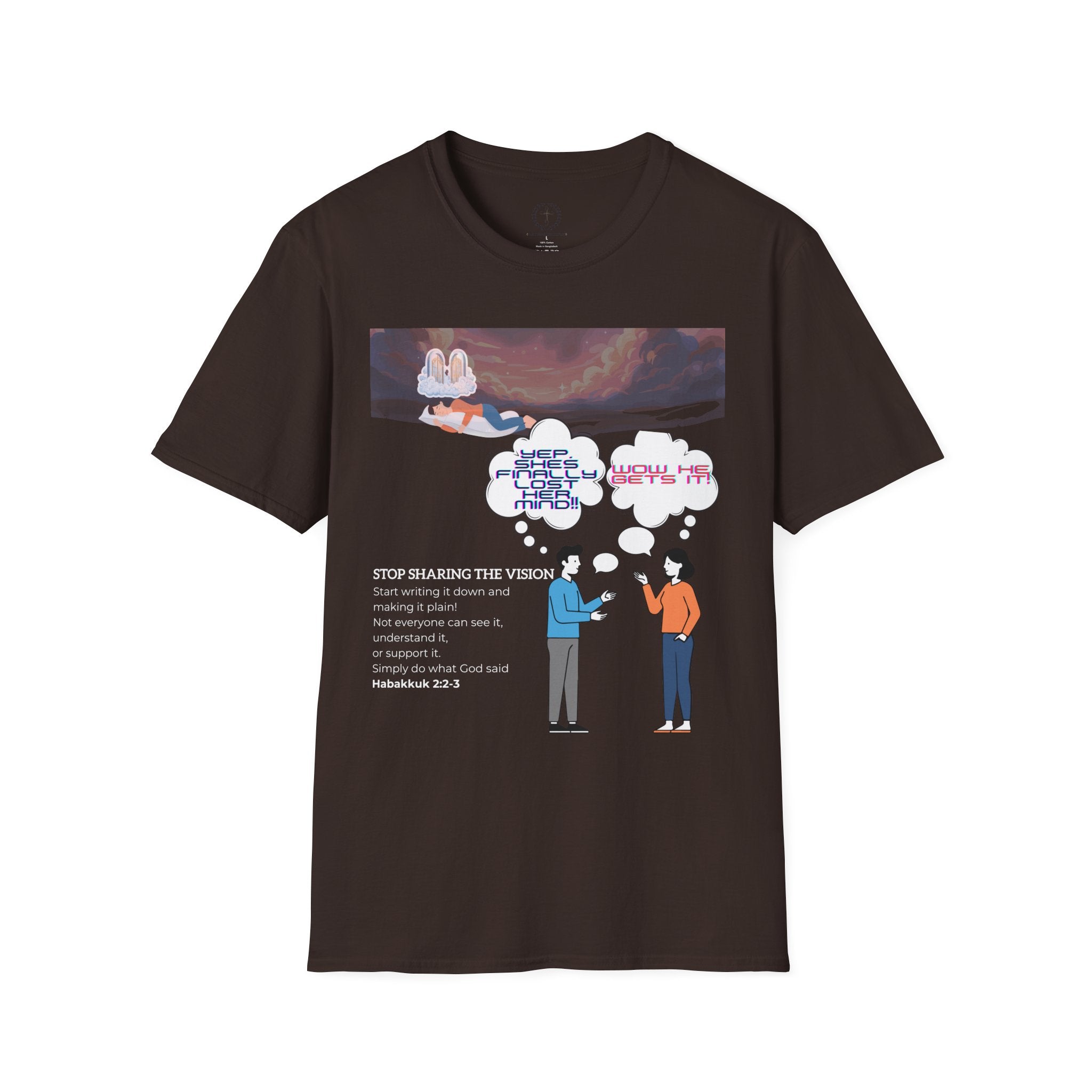 T-Shirt — 'Stop Sharing the Vision' Inspirational Conversation Graphic Tee