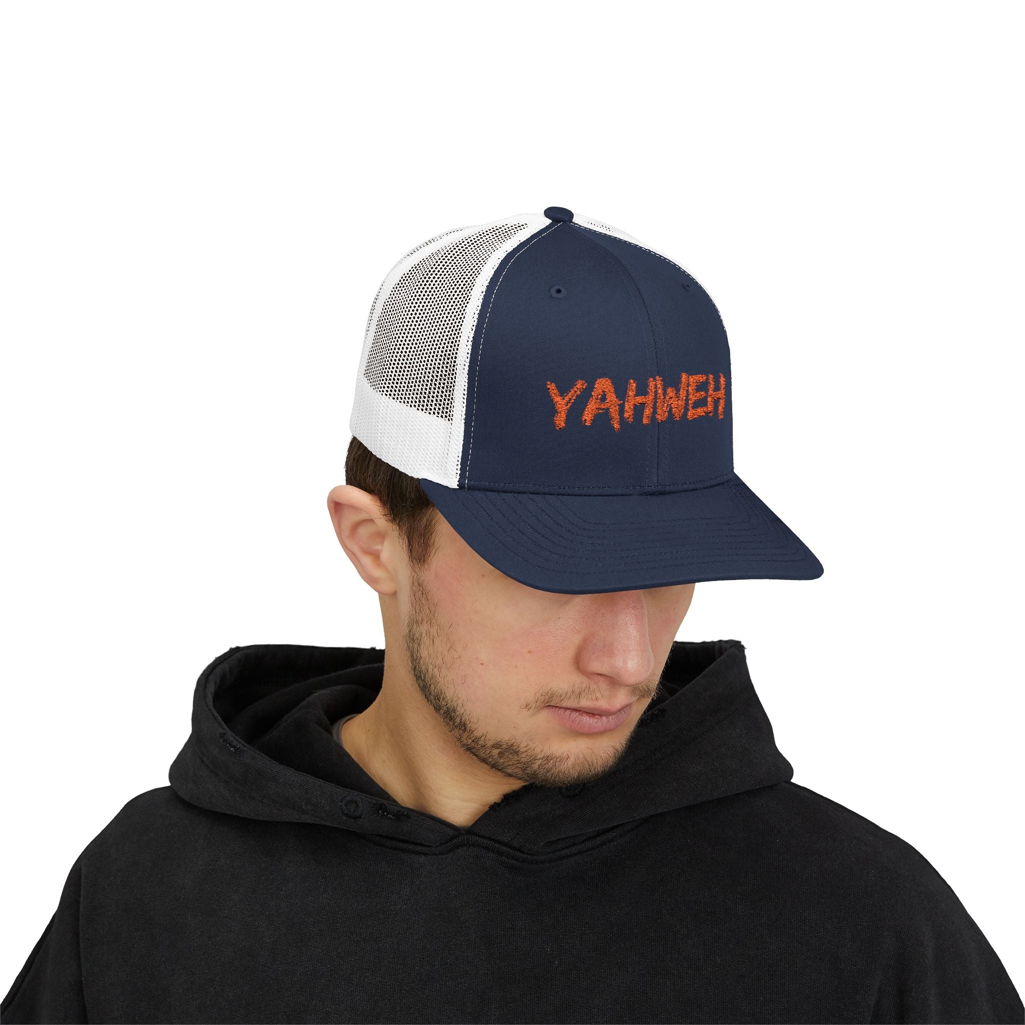 Yahweh Embroidered Trucker Cap (Mesh Back)