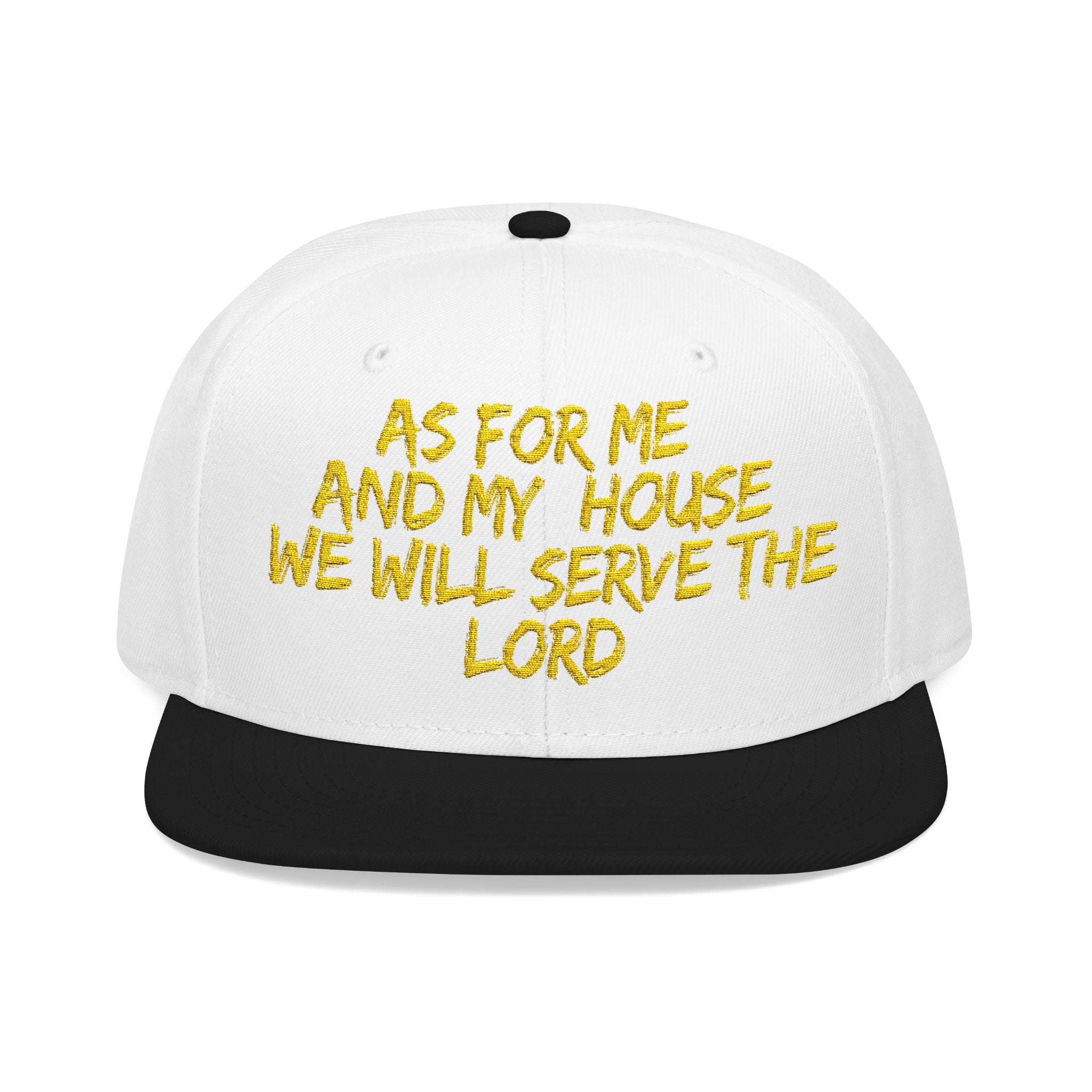 Embroidered Snapback Hat — “As For Me And My House, We Will Serve the Lord” Streetwear Cap