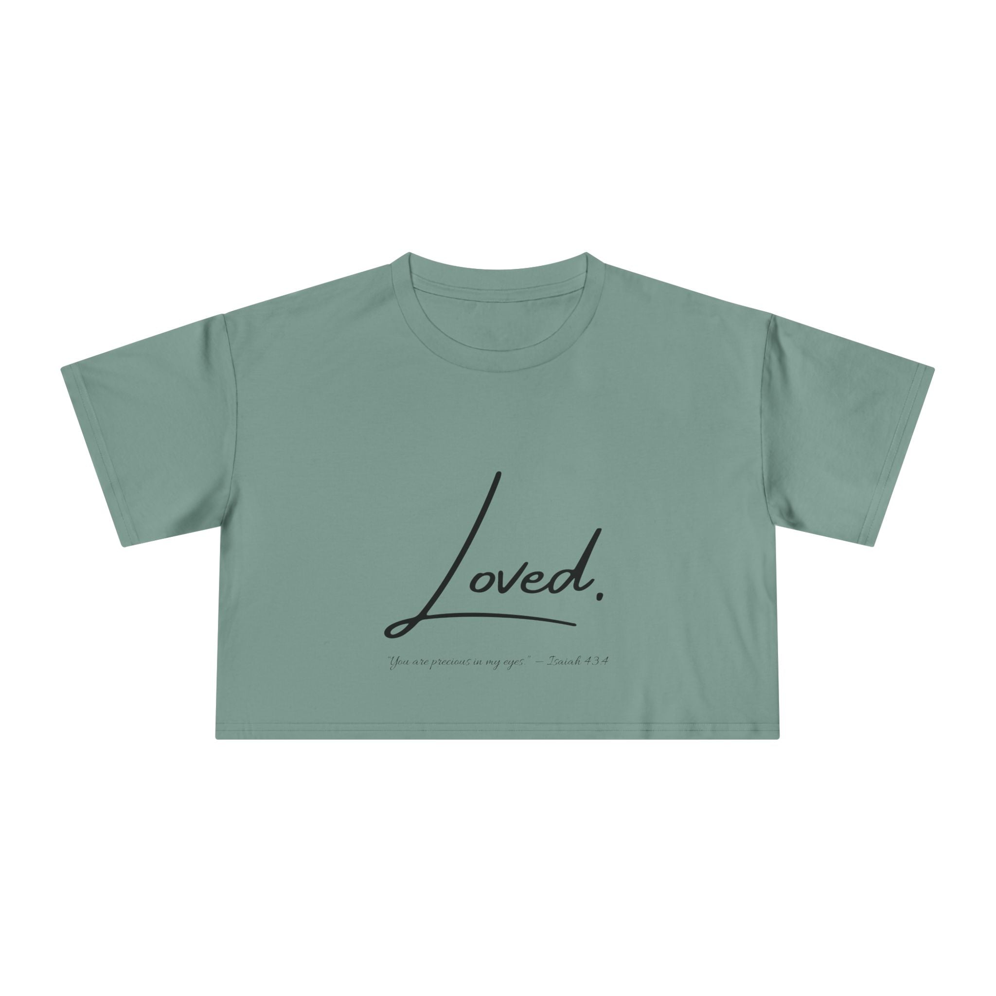 Loved Crop Tee — Christian Faith Message Women’s Cropped Shirt