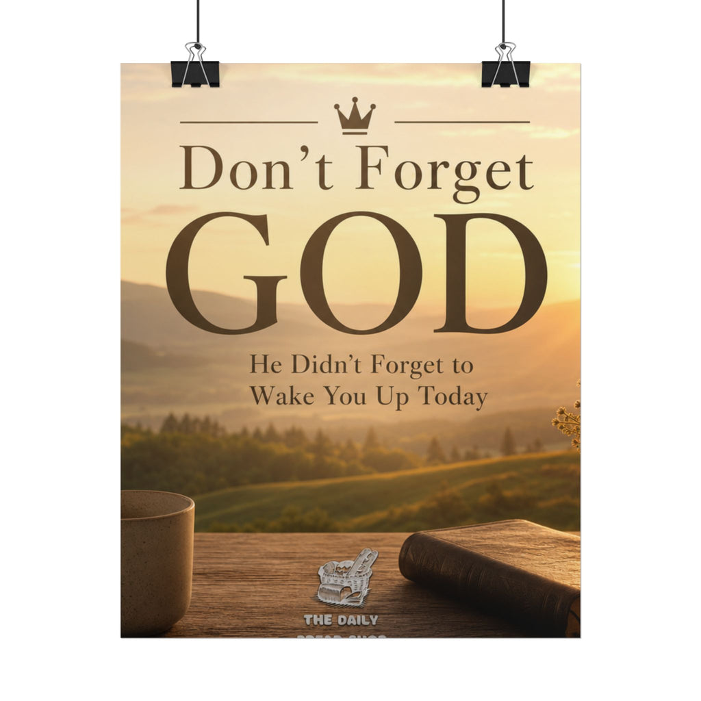 Don’t Forget God Rolled Poster — Inspirational Christian Wall Art (He Didn’t Forget to Wake You Up Today)
