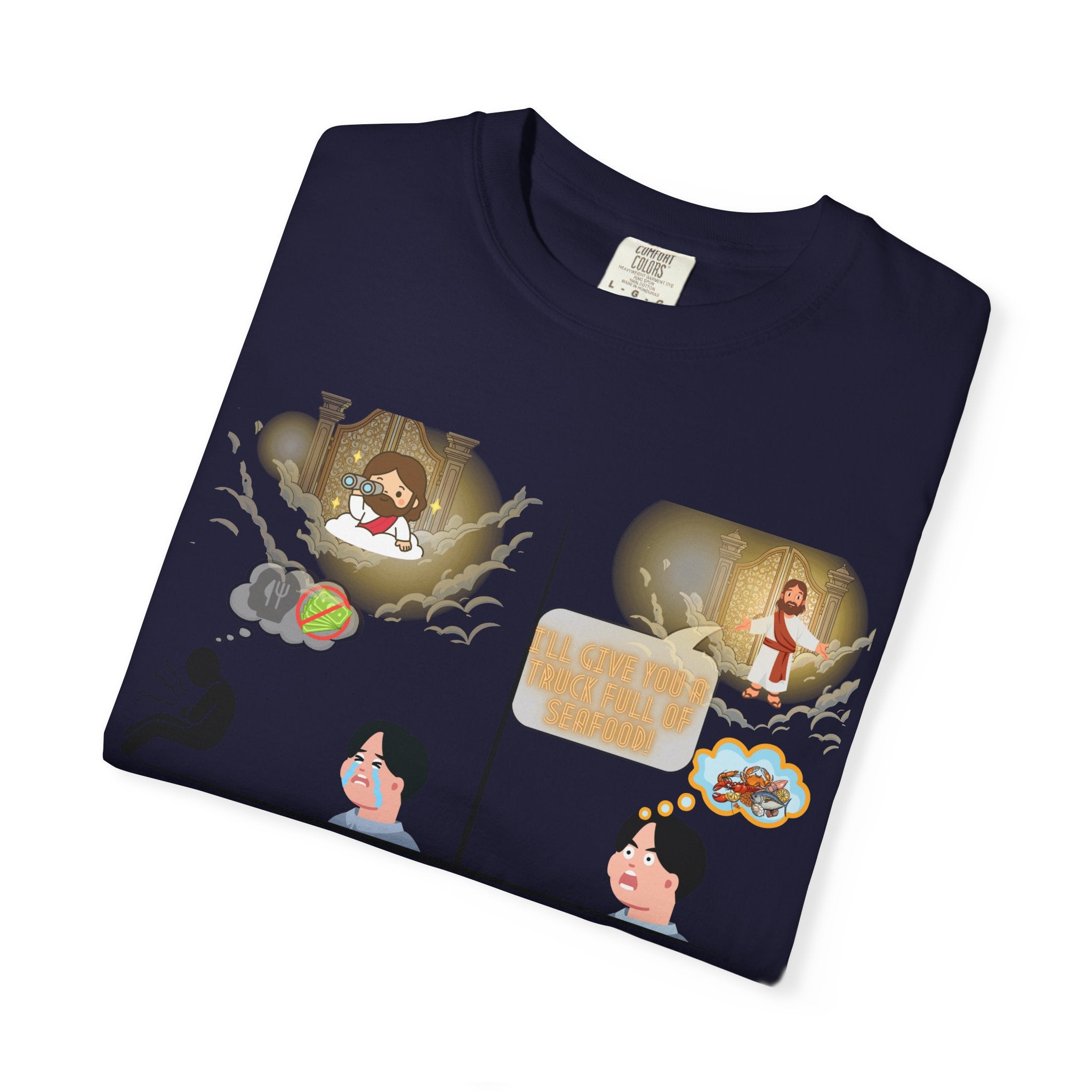 Graphic Panel T-Shirt — Cute Storyboard Illustrations "Make Room For Your Blessings"