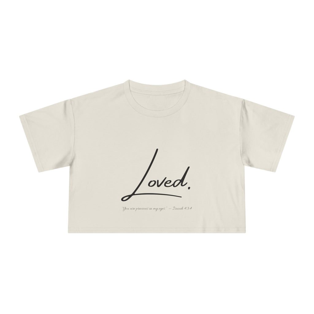 Loved Crop Tee — Christian Faith Message Women’s Cropped Shirt