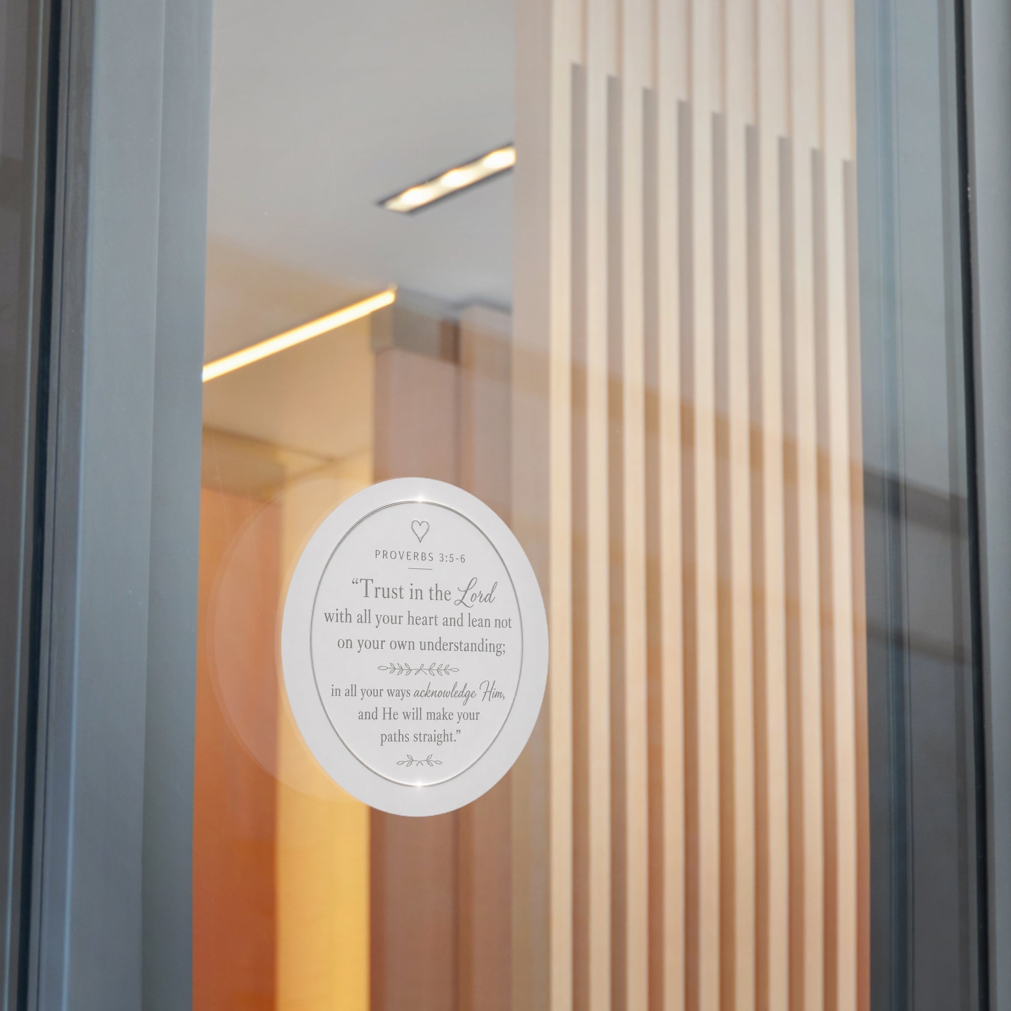 Proverbs 3:5-6 Round Vinyl Sticker — “Trust in the Lord” Inspirational Faith Decal