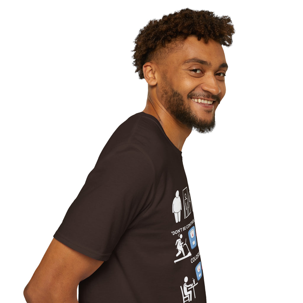 T-Shirt — “Don’t Be Controlled By Your Body” Christian Fitness Graphic