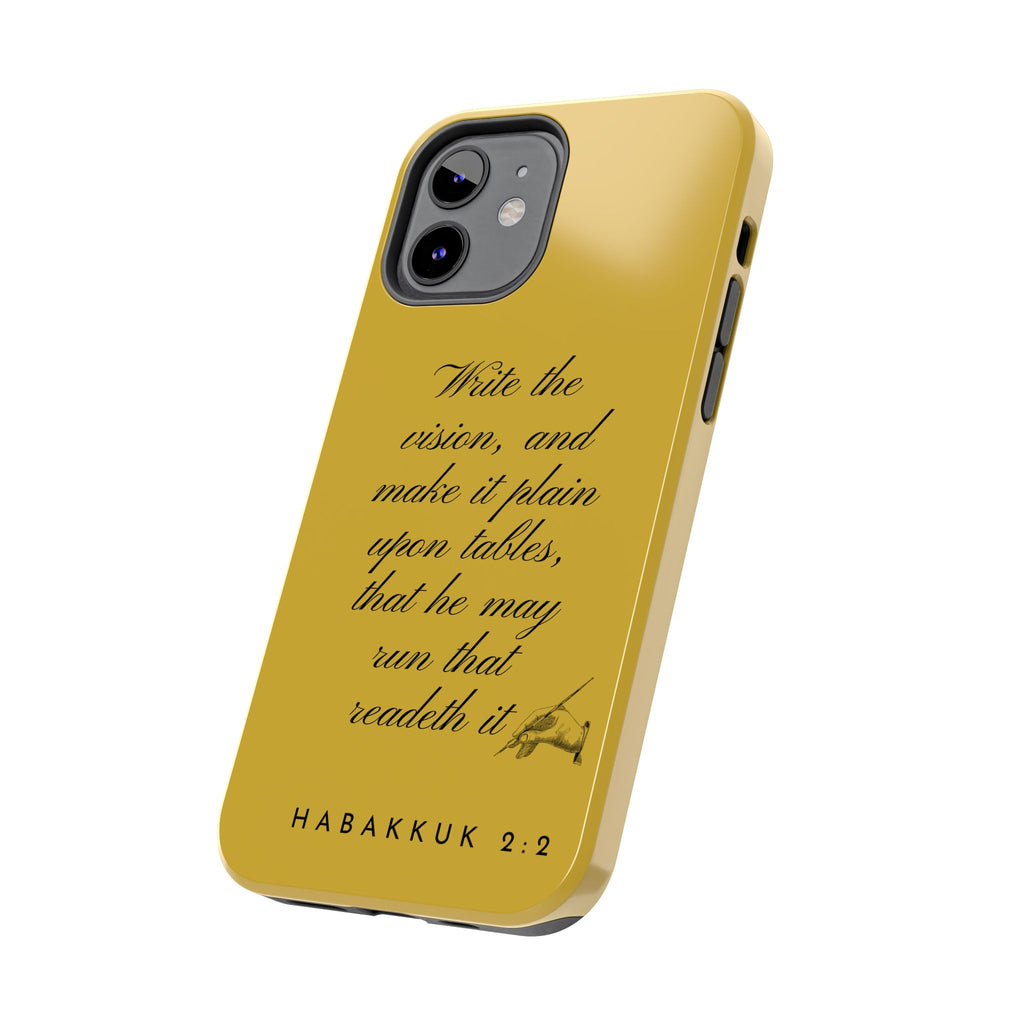 Habakkuk 2:2 Scriptural Tough Phone Case — "Write the vision" Christian Phone Cover