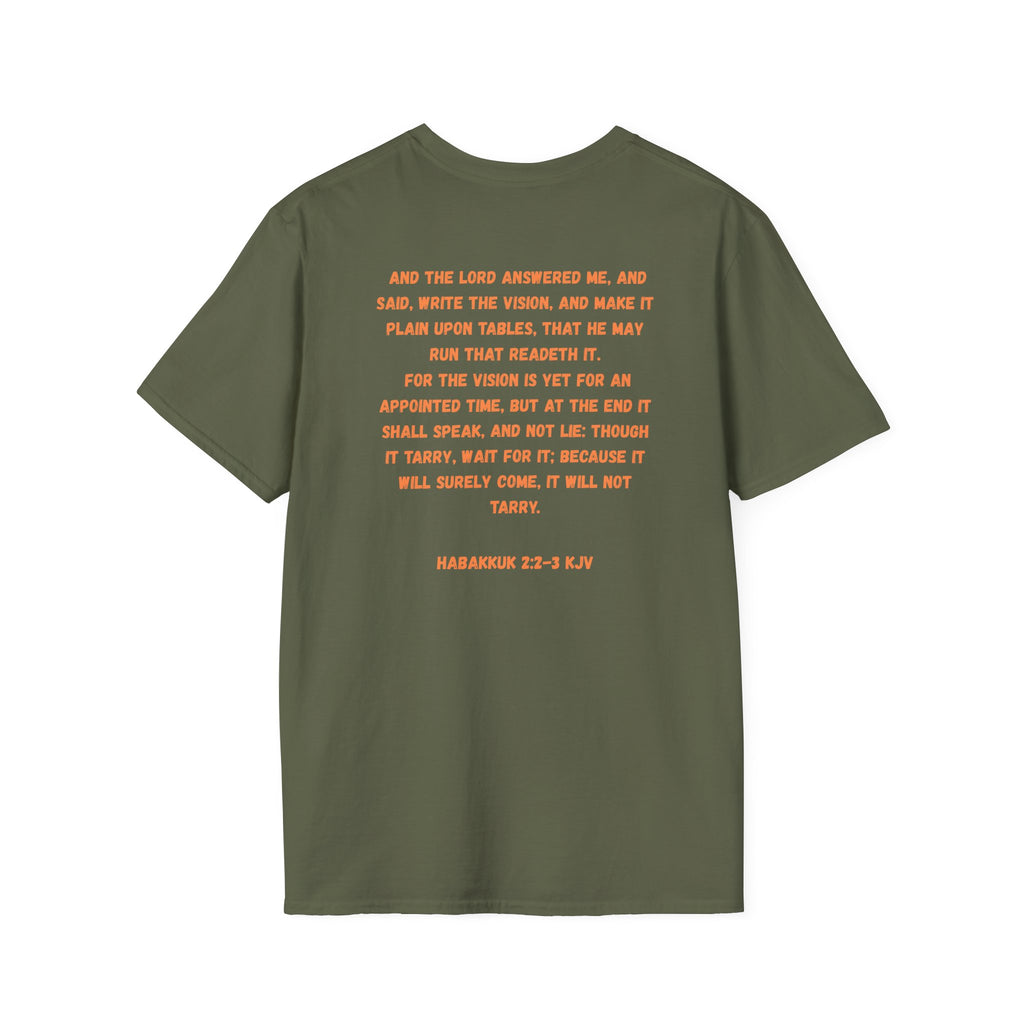 T-Shirt — Funny Biblical Ostrich Comic (Habakkuk 2:2-3)