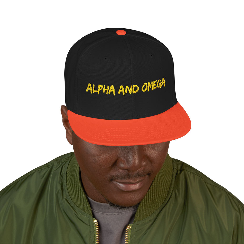 Embroidered "Alpha and Omega" Snapback Hat - Streetwear Trucker Cap