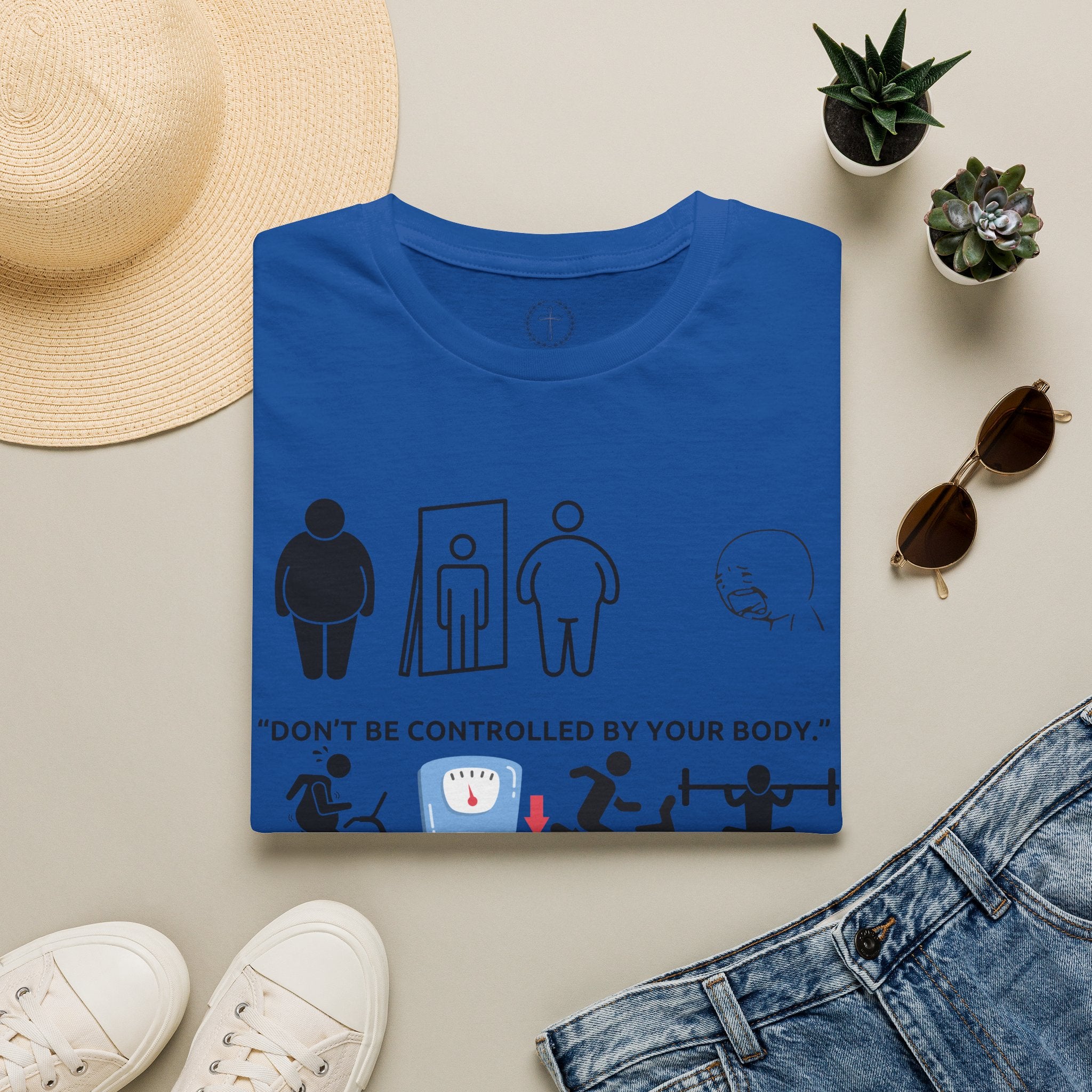 T-Shirt — “Don’t Be Controlled By Your Body” Christian Fitness Graphic