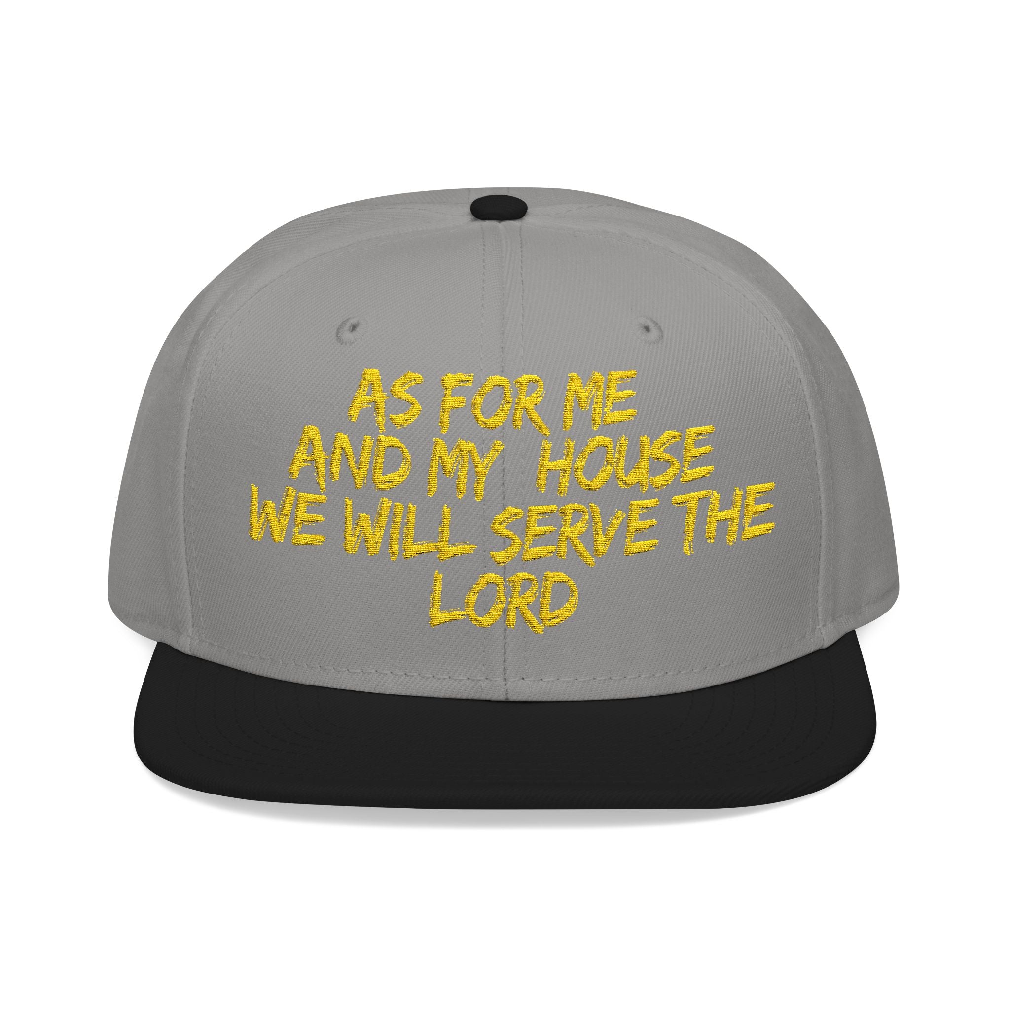 Embroidered Snapback Hat — “As For Me And My House, We Will Serve the Lord” Streetwear Cap
