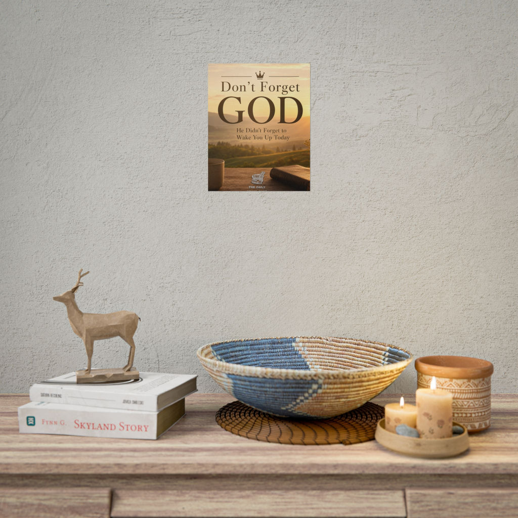 Don’t Forget God Rolled Poster — Inspirational Christian Wall Art (He Didn’t Forget to Wake You Up Today)