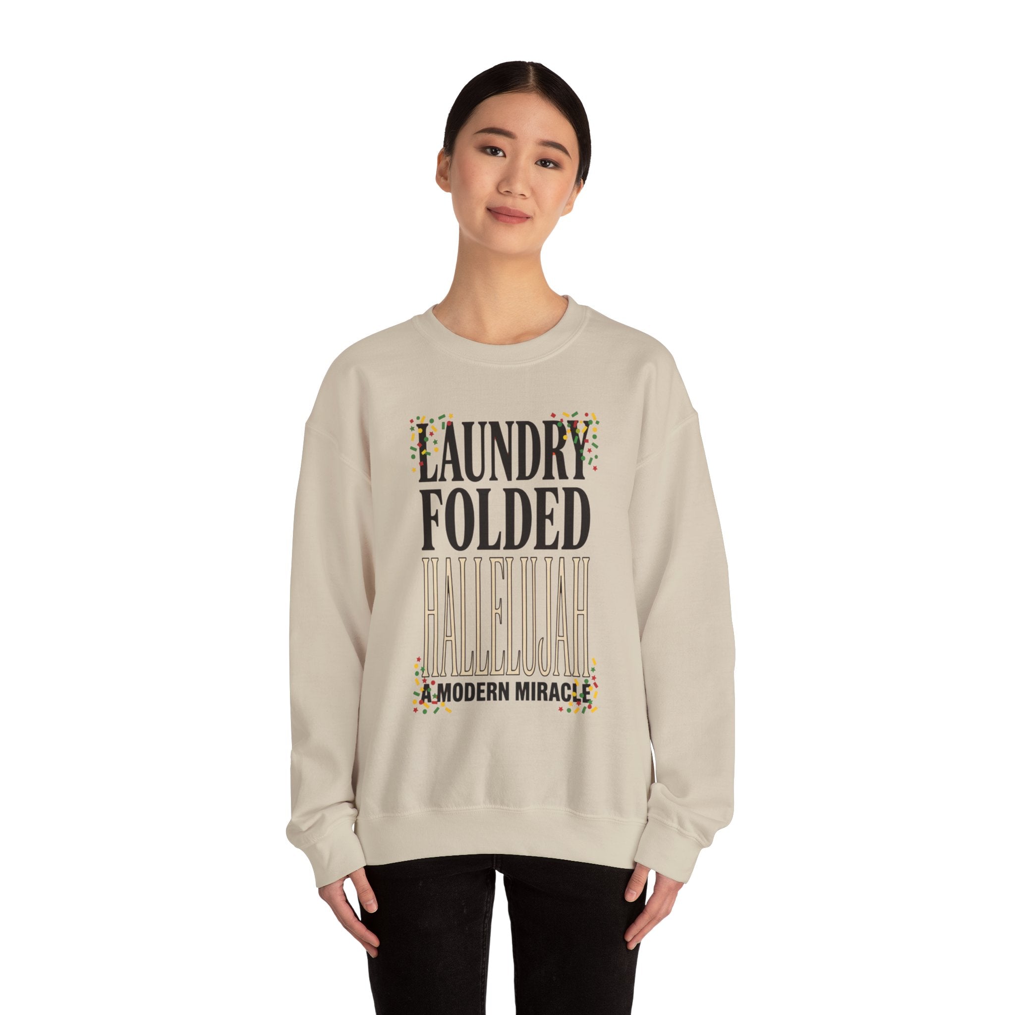 Laundry Folded Hallelujah Sweatshirt | Everything Hallelujah, Cozy Typography