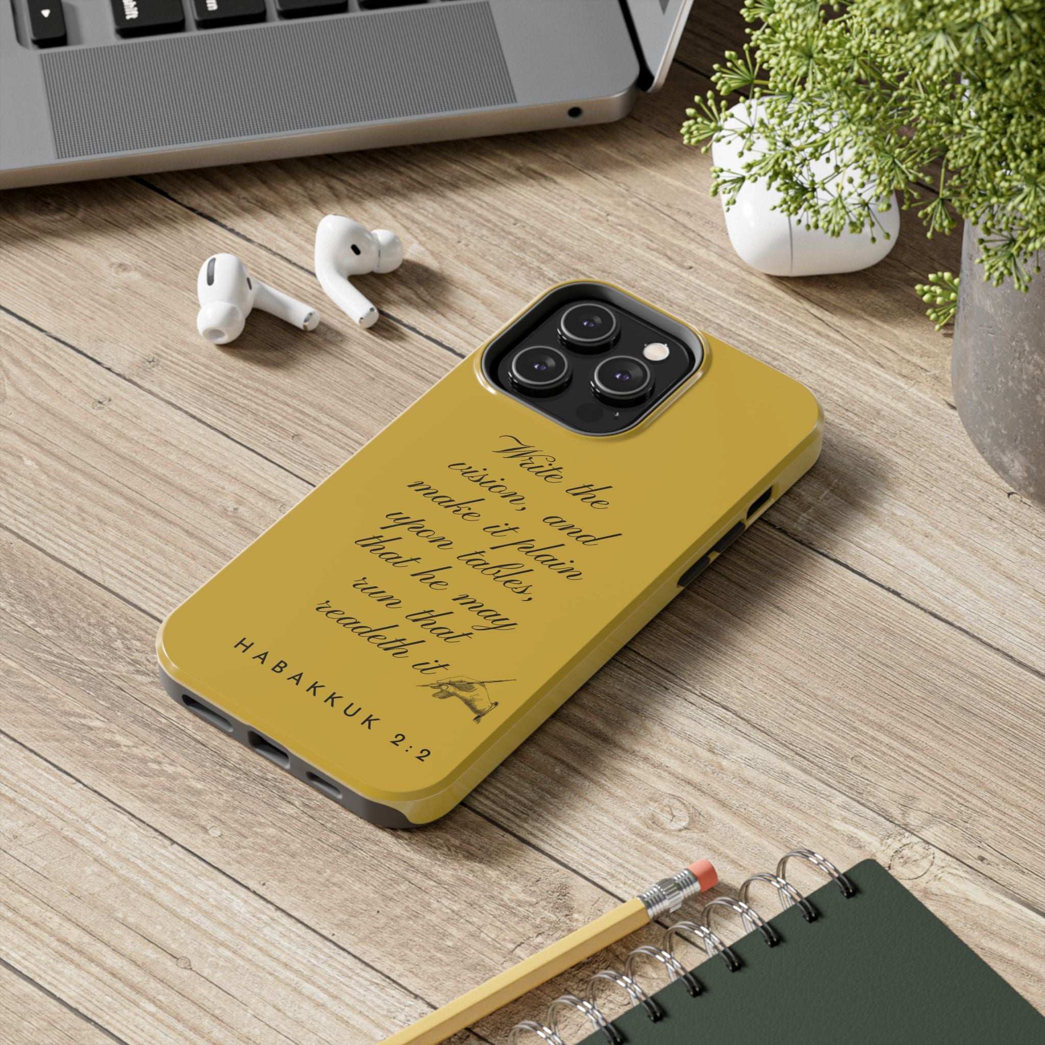 Habakkuk 2:2 Scriptural Tough Phone Case — "Write the vision" Christian Phone Cover