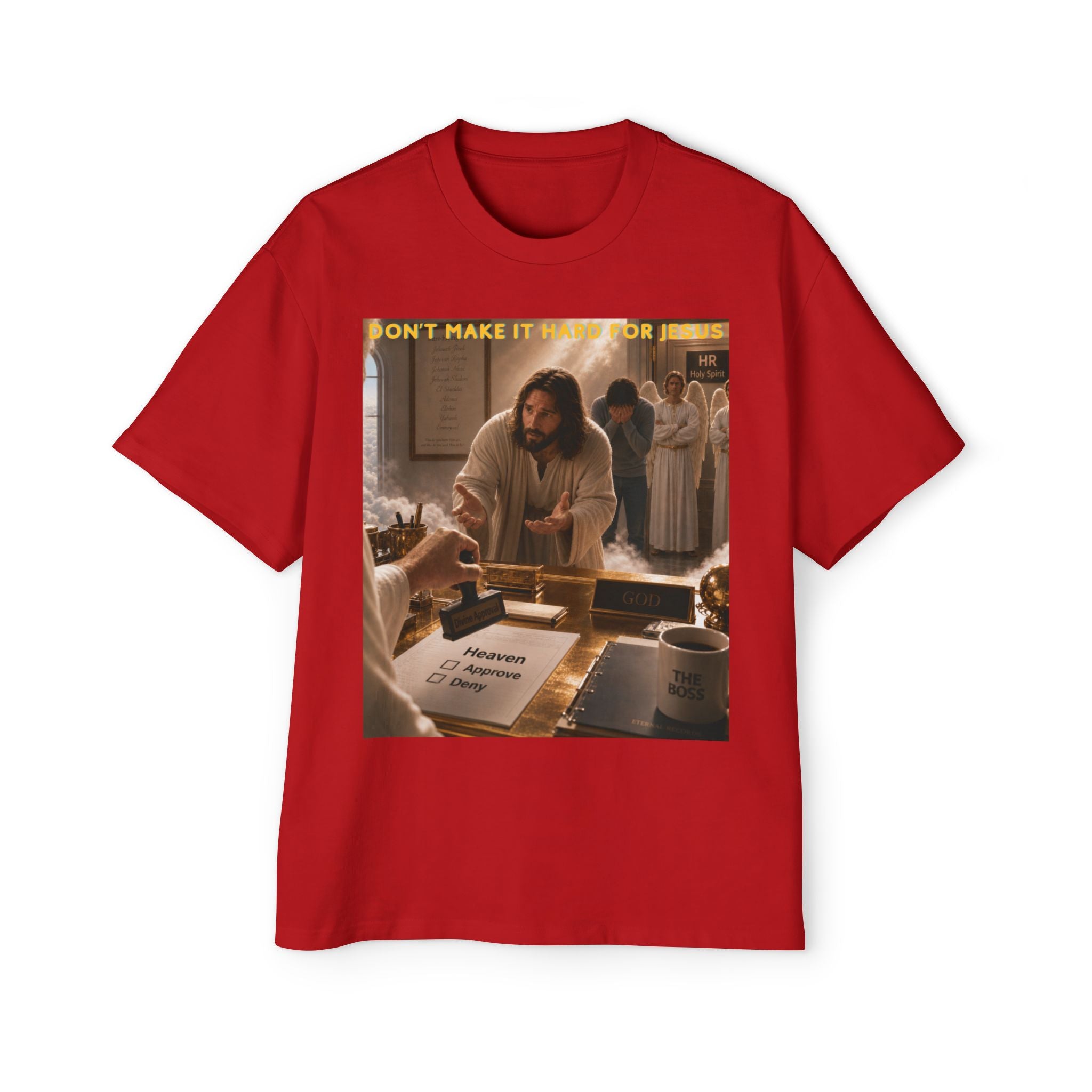 Christian Jesus Graphic Tee — "Don't Make It Hard For Jesus" Oversized Shirt