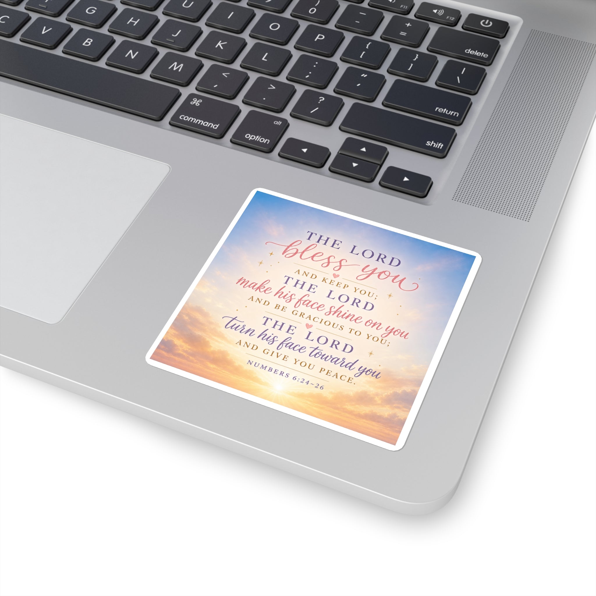 Blessing Verse Square Sticker — Numbers 6:24-26 Inspirational Faith Sticker