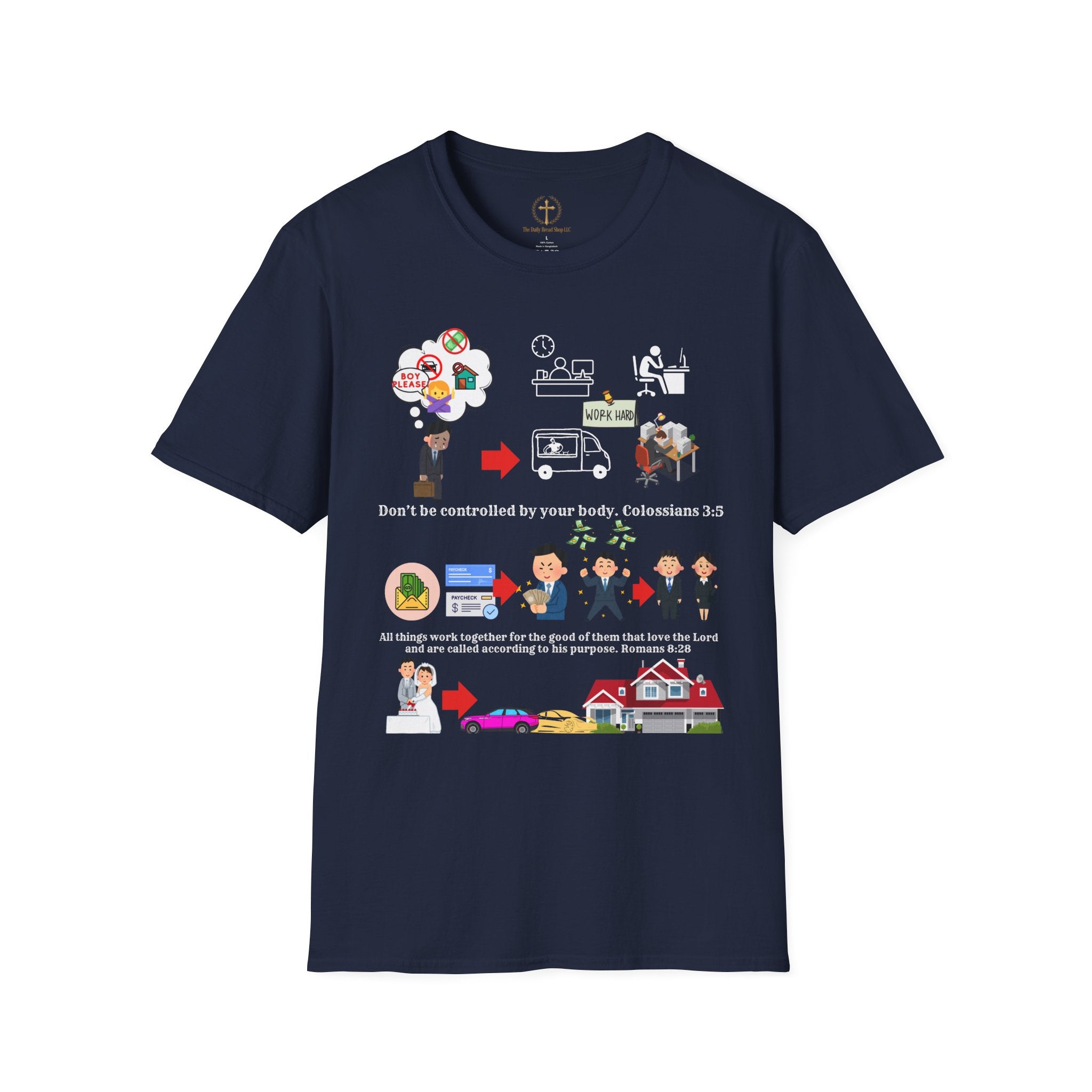 Christian Inspirational T-Shirt — Colossians 3:5 Faith Message