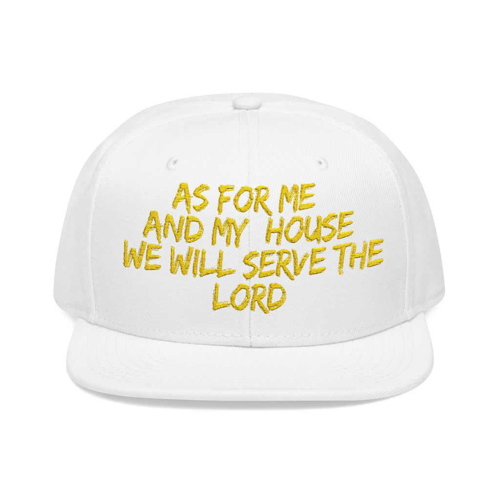 Embroidered Snapback Hat — “As For Me And My House, We Will Serve the Lord” Streetwear Cap