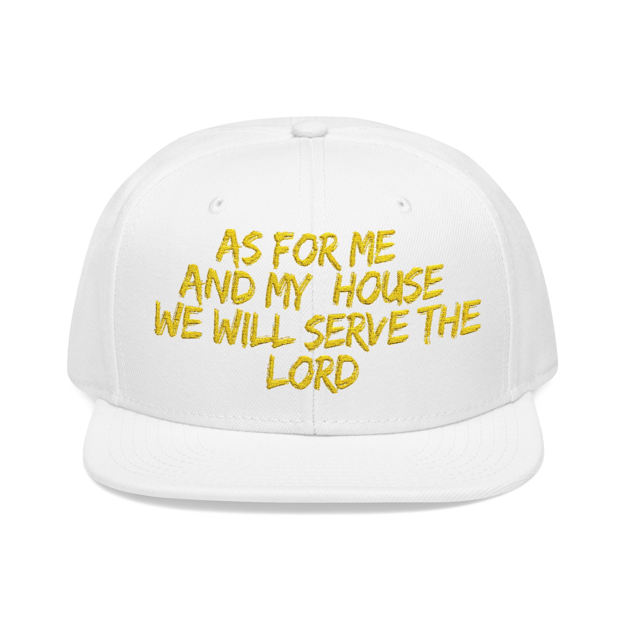 Embroidered Snapback Hat — “As For Me And My House, We Will Serve the Lord” Streetwear Cap