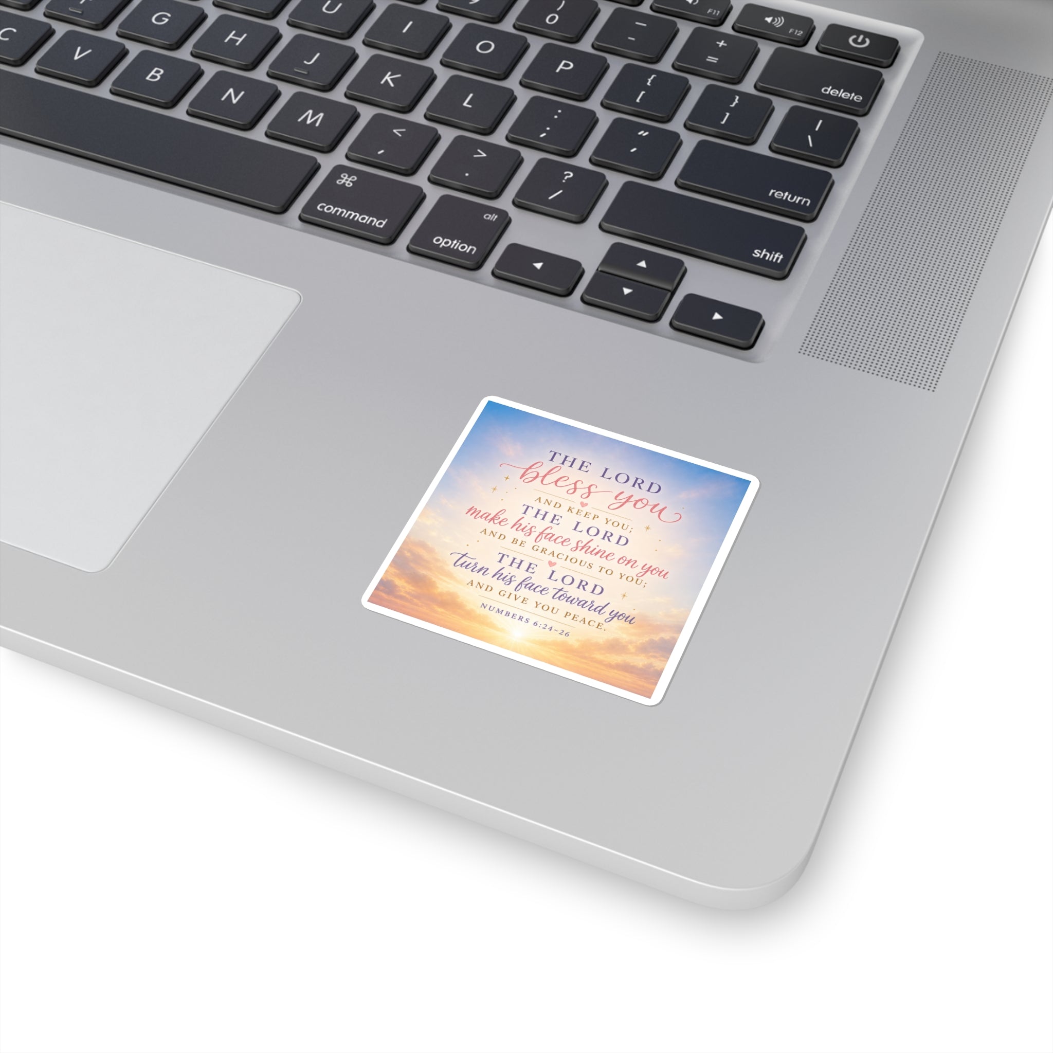 Blessing Verse Square Sticker — Numbers 6:24-26 Inspirational Faith Sticker