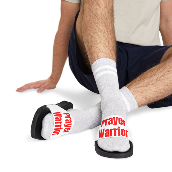 Prayer Warrior Slide Sandals for Men — Removable Strap Casual Beach & Pool Slides