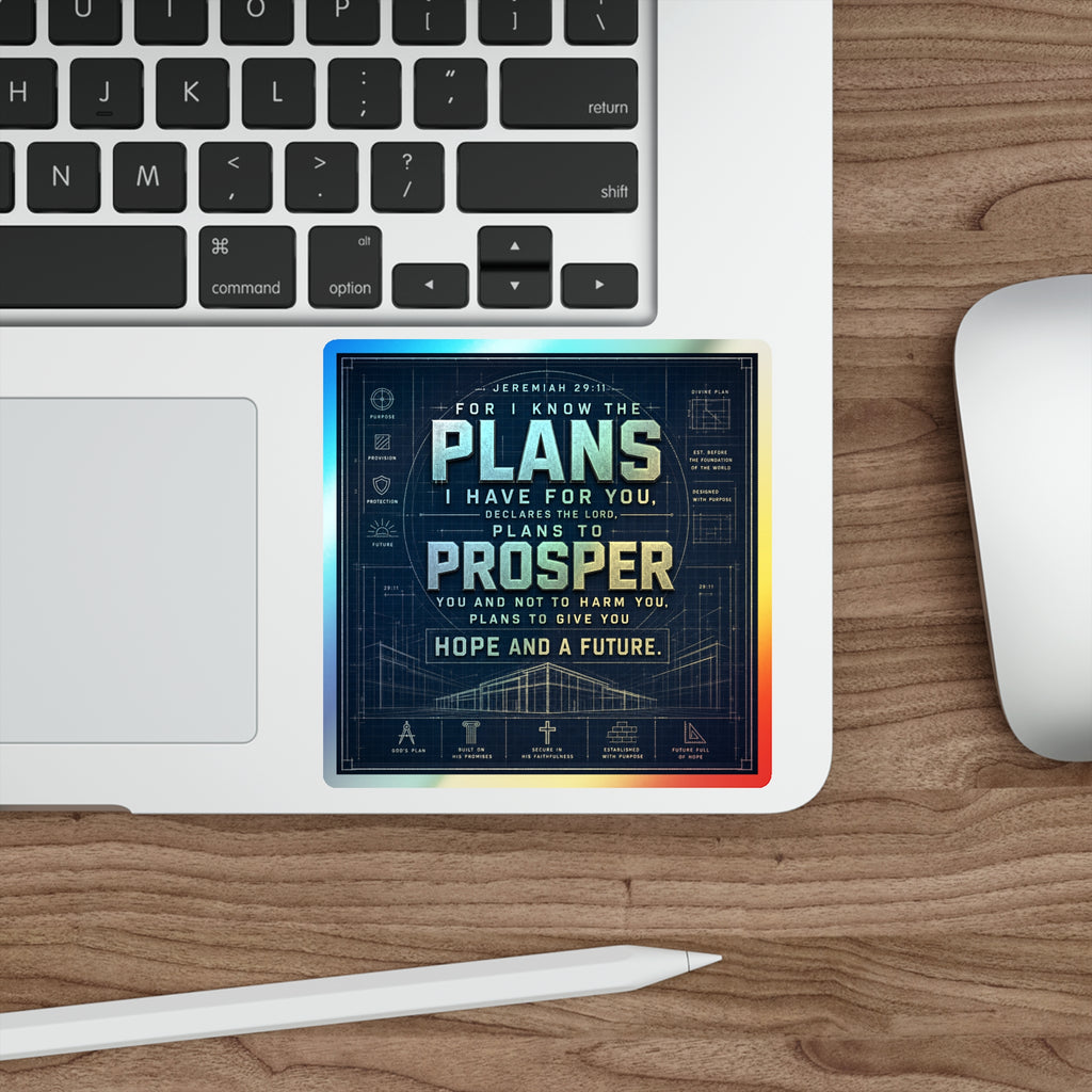 Holographic 'Plans to Prosper' Die-Cut Sticker — Jeremiah 29:11 Inspirational Faith Sticker