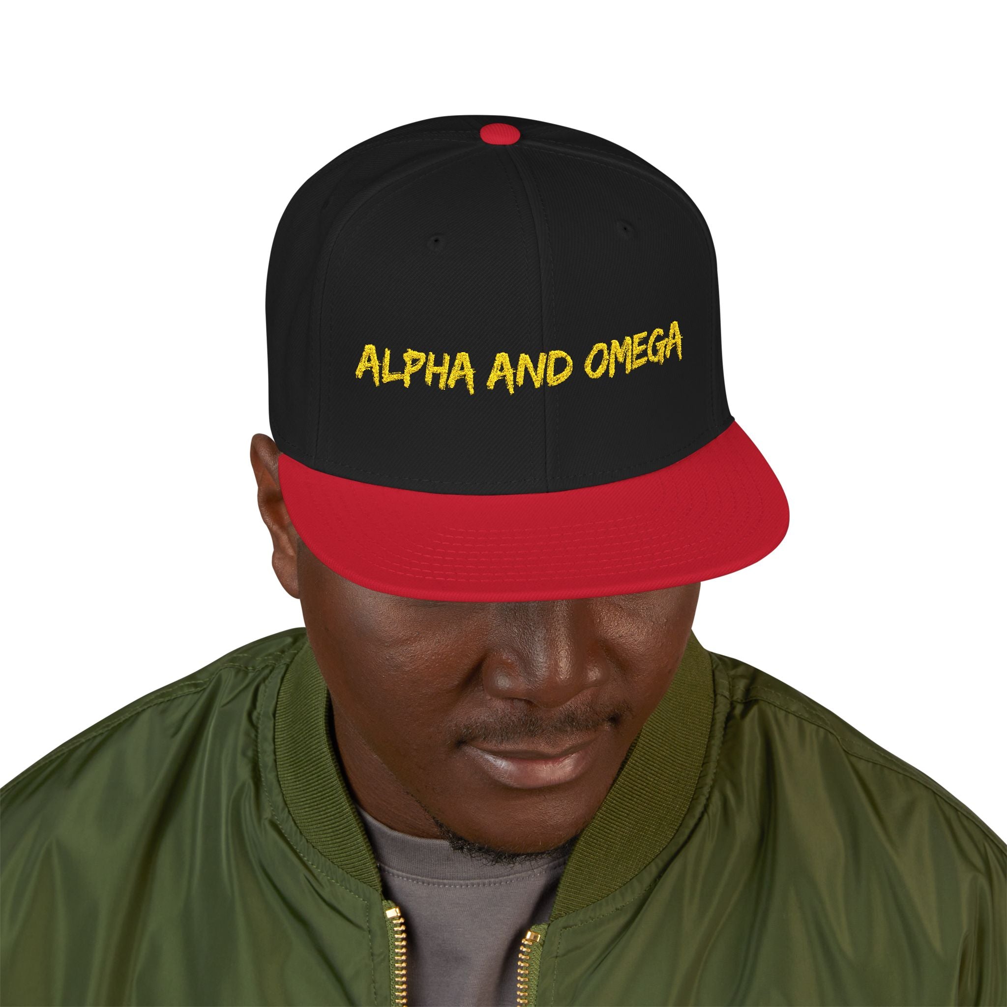 Embroidered "Alpha and Omega" Snapback Hat - Streetwear Trucker Cap