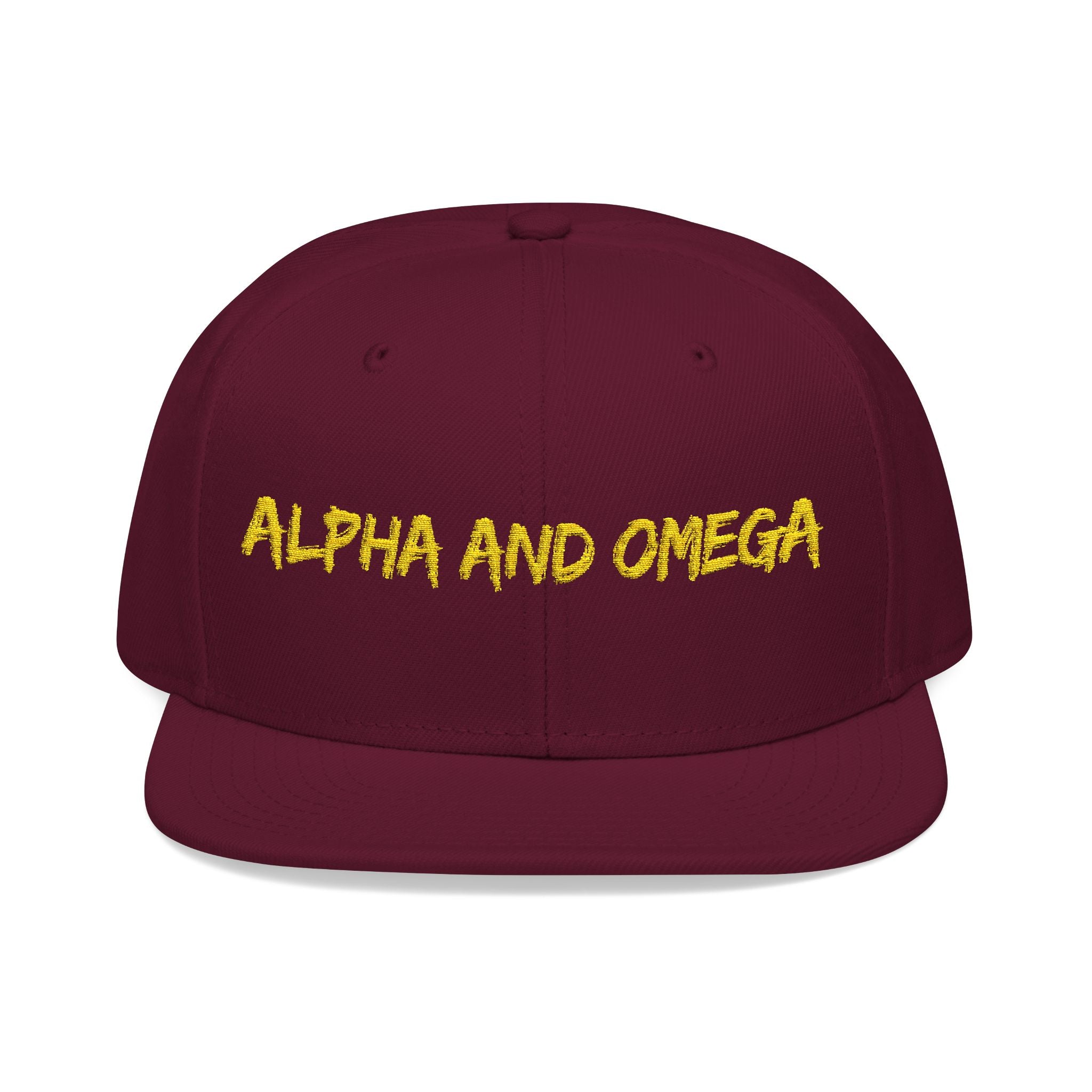 Embroidered "Alpha and Omega" Snapback Hat - Streetwear Trucker Cap