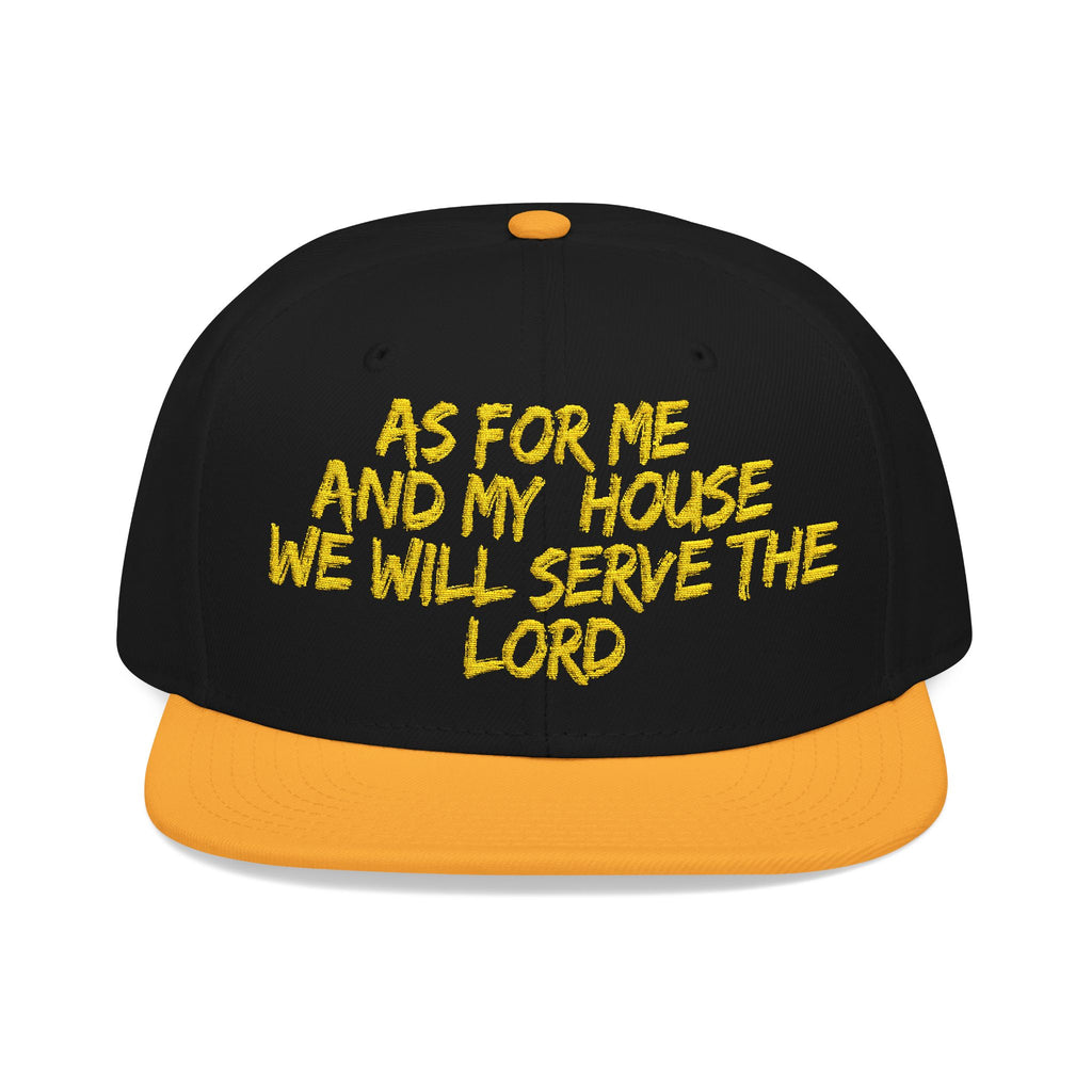 Embroidered Snapback Hat — “As For Me And My House, We Will Serve the Lord” Streetwear Cap