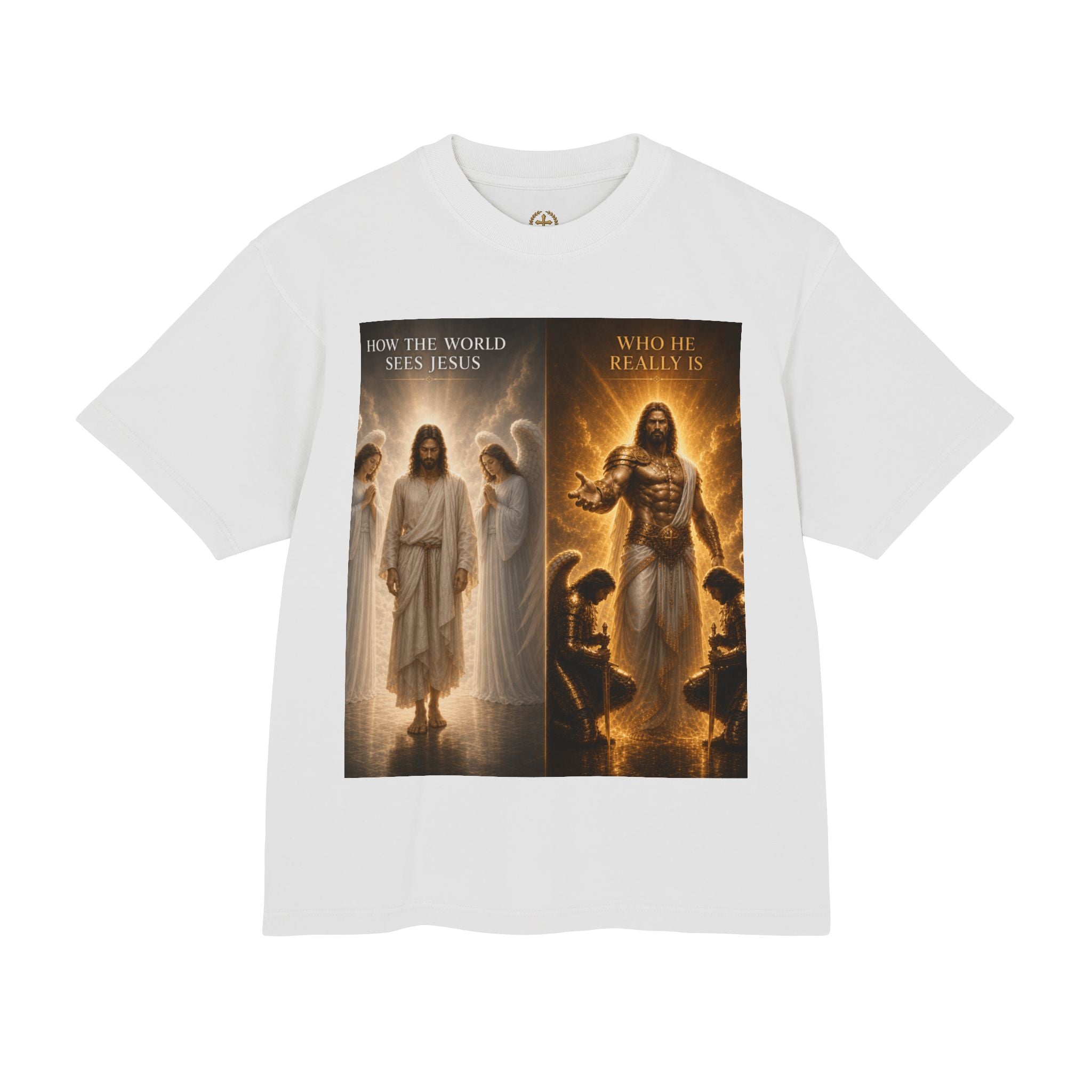 Faith Contrast T‑Shirt — "How the World Sees vs Who He Really Is" Inspirational Tee