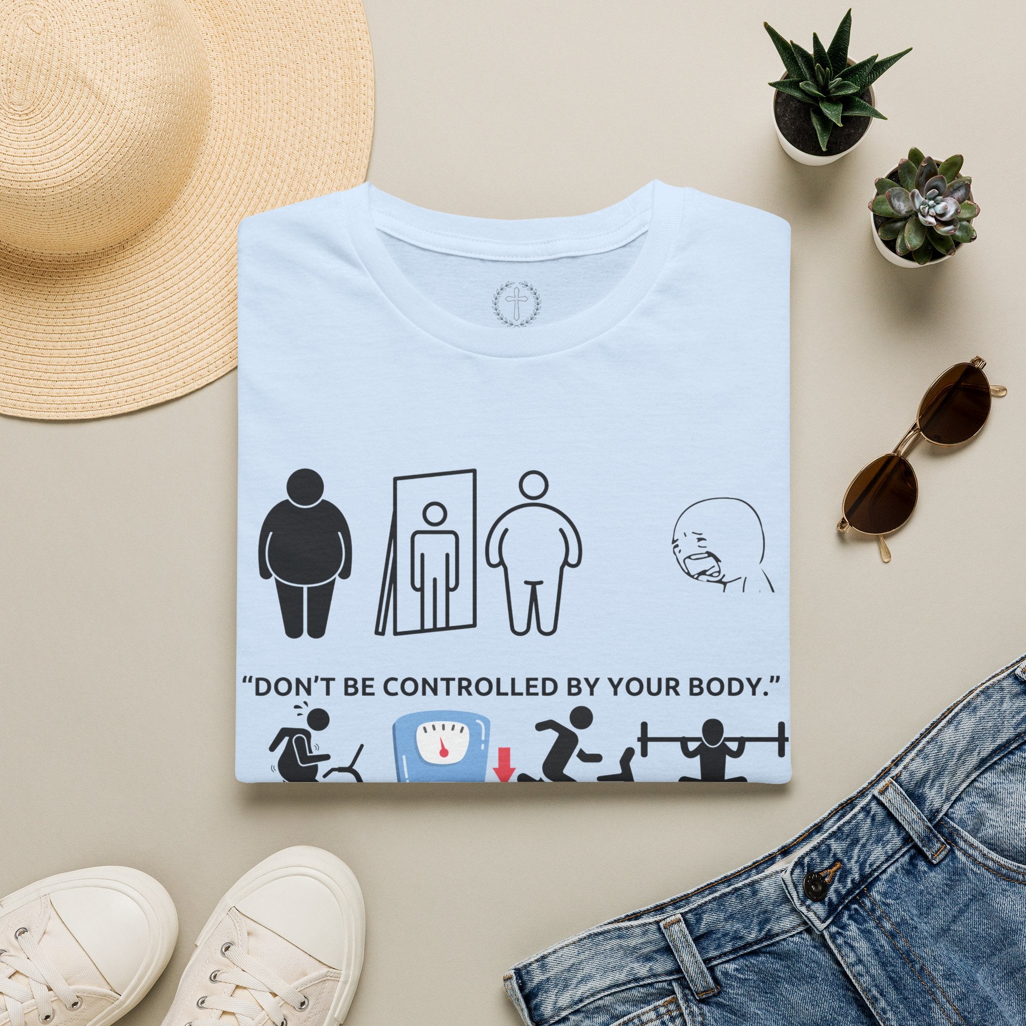 T-Shirt — “Don’t Be Controlled By Your Body” Christian Fitness Graphic