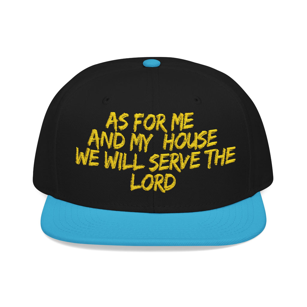 Embroidered Snapback Hat — “As For Me And My House, We Will Serve the Lord” Streetwear Cap