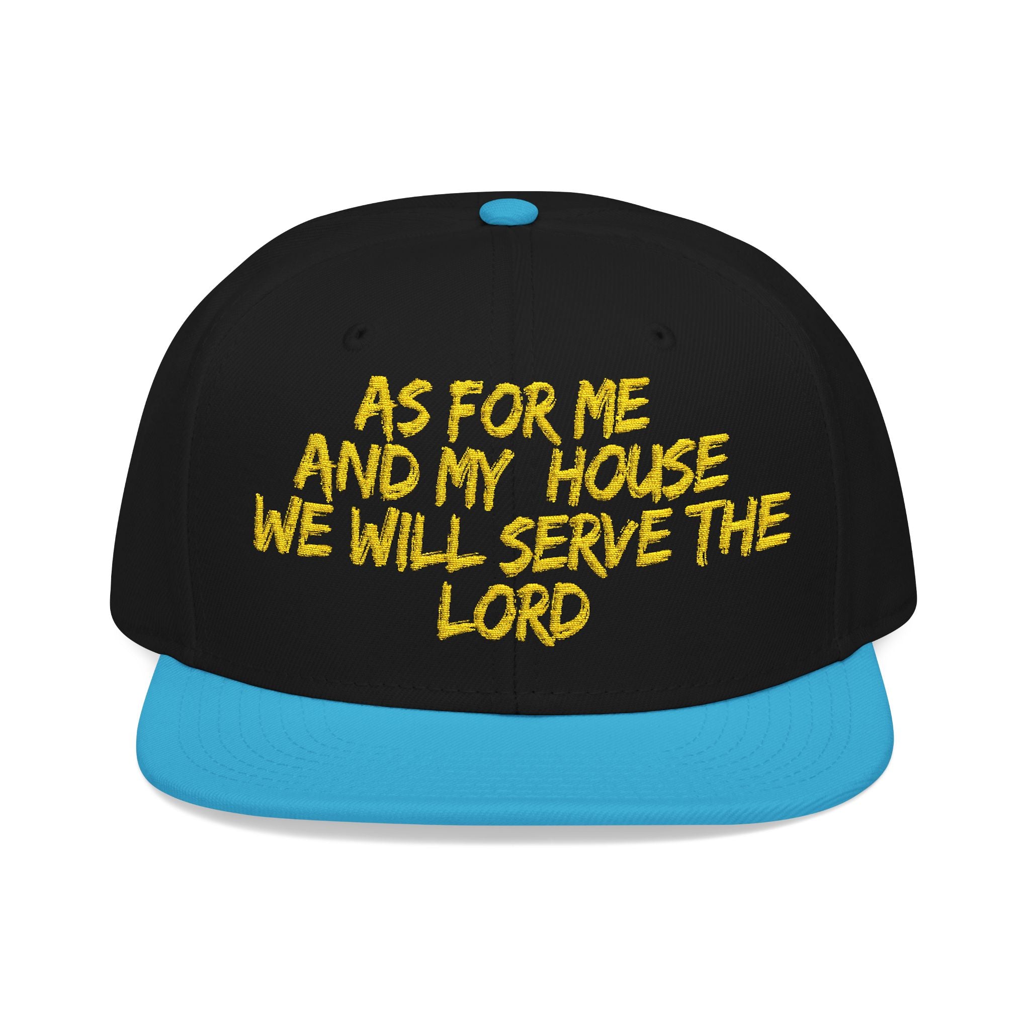 Embroidered Snapback Hat — “As For Me And My House, We Will Serve the Lord” Streetwear Cap