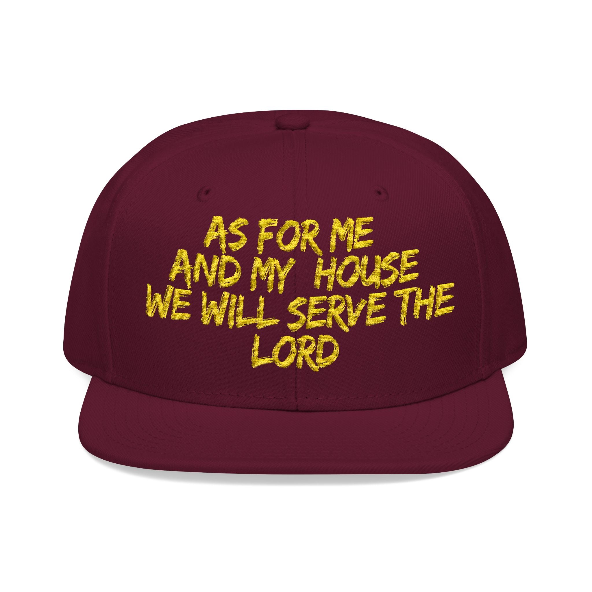 Embroidered Snapback Hat — “As For Me And My House, We Will Serve the Lord” Streetwear Cap