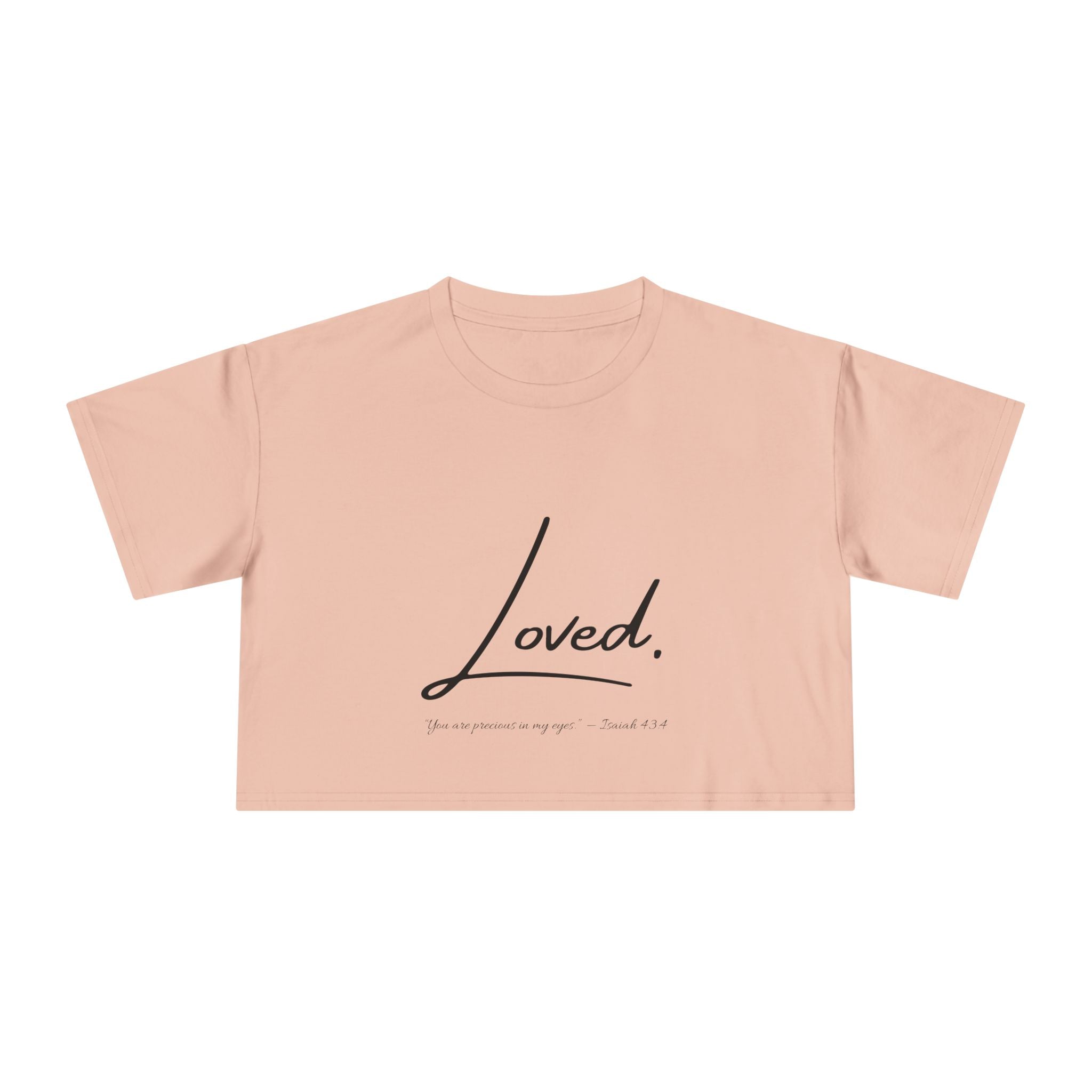 Loved Crop Tee — Christian Faith Message Women’s Cropped Shirt