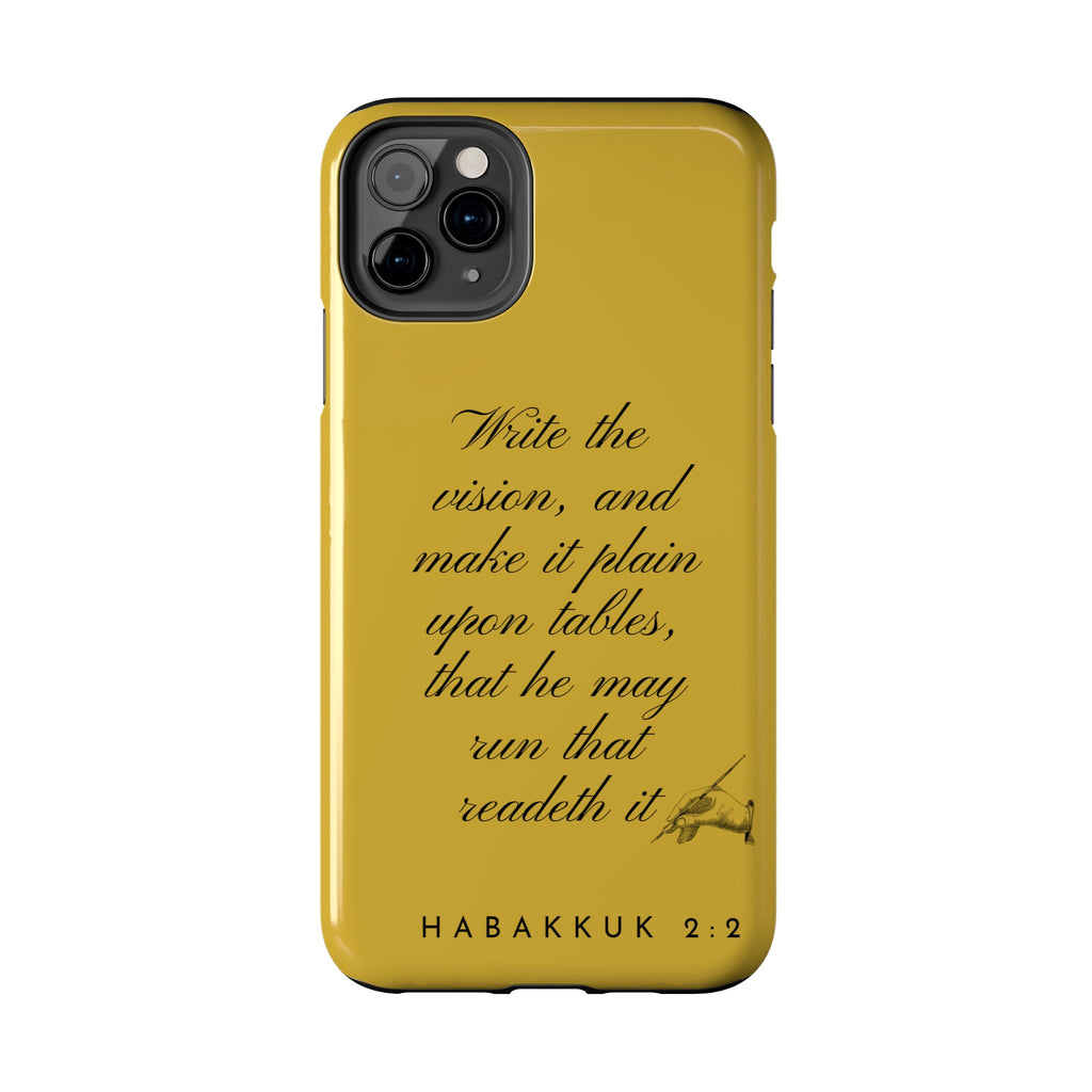Habakkuk 2:2 Scriptural Tough Phone Case — "Write the vision" Christian Phone Cover